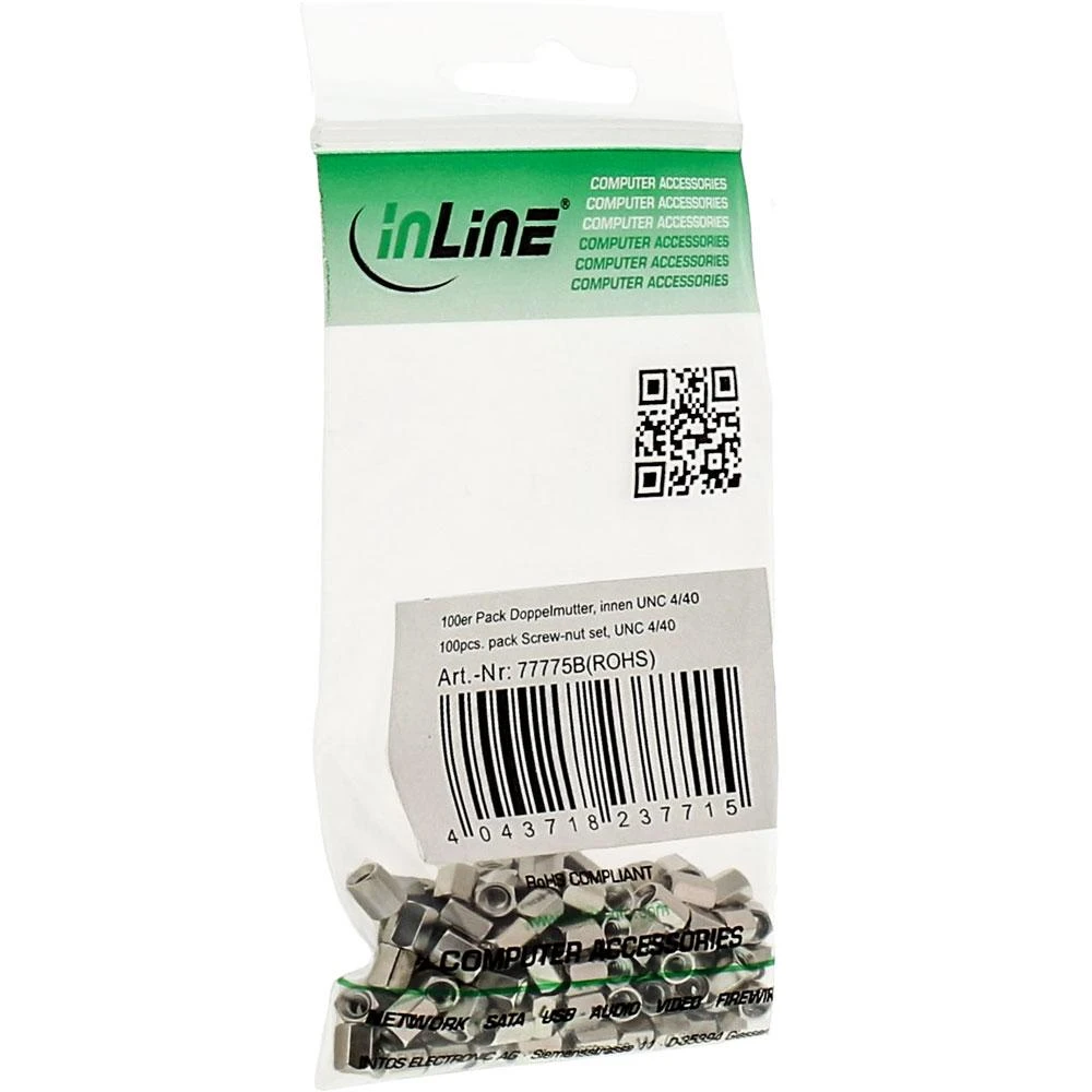 InLine Rinkinys nakrętek UNC 4/40, 100 vnt. (77775B)