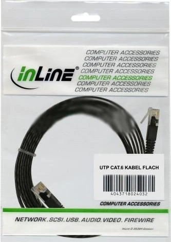 InLine 7m – U/UTP tinklo kabelis – 1000 Mbit – Cat.6 – RJ45 – juoda (71607S)