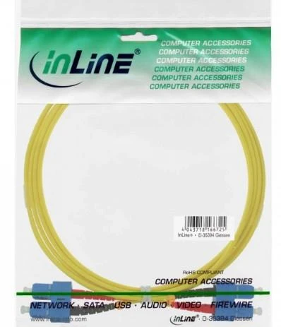 Inline Linijinis šviesolaidinis dvipusis kabelis, SC/SC, 9/125 µm, OS2, 1 m