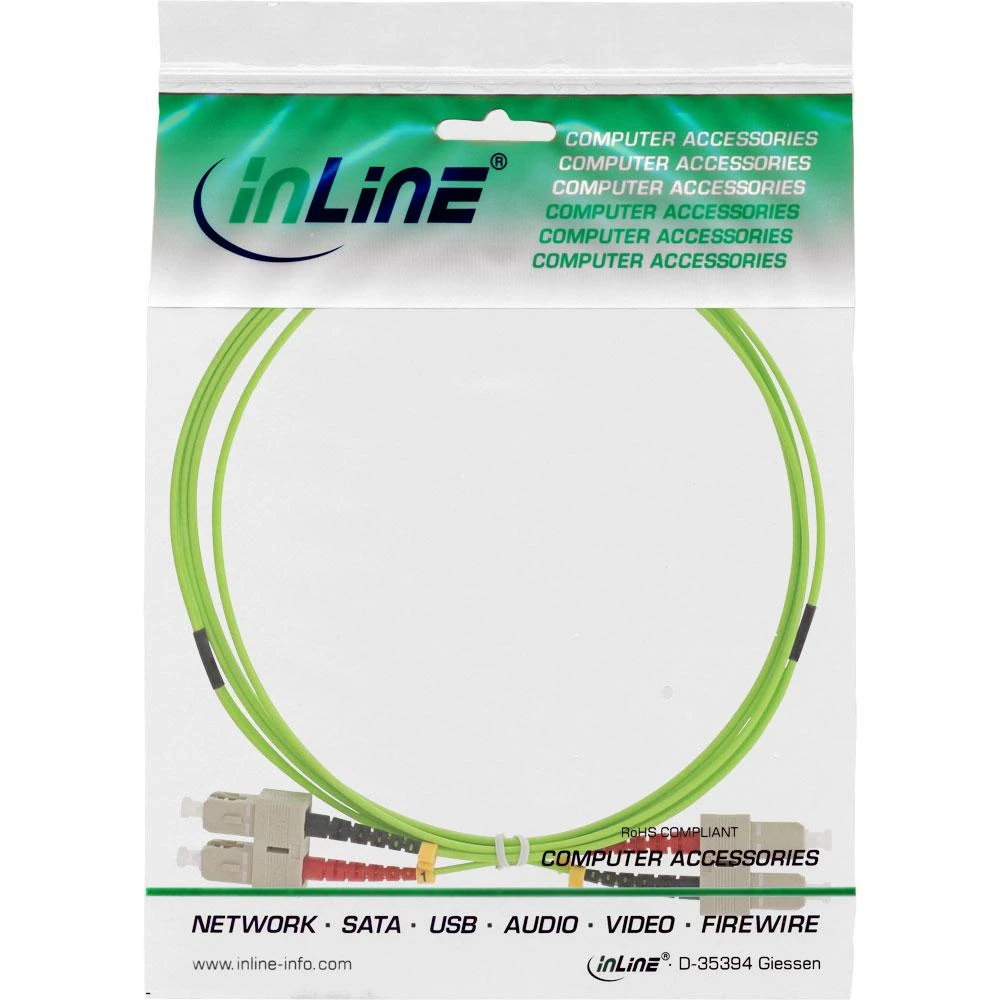 „InLine“ šviesolaidinis „Patchcord Duplex SC/SC“, 50/125 µm, OM5, 3 m (83503Q)