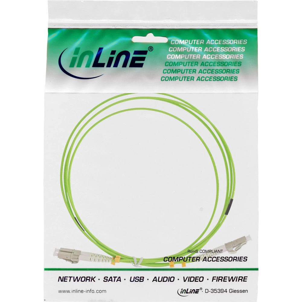 Inline Linijinis šviesolaidinis dvipusis kabelis LC/LC 50/125Âµm OM5 1m