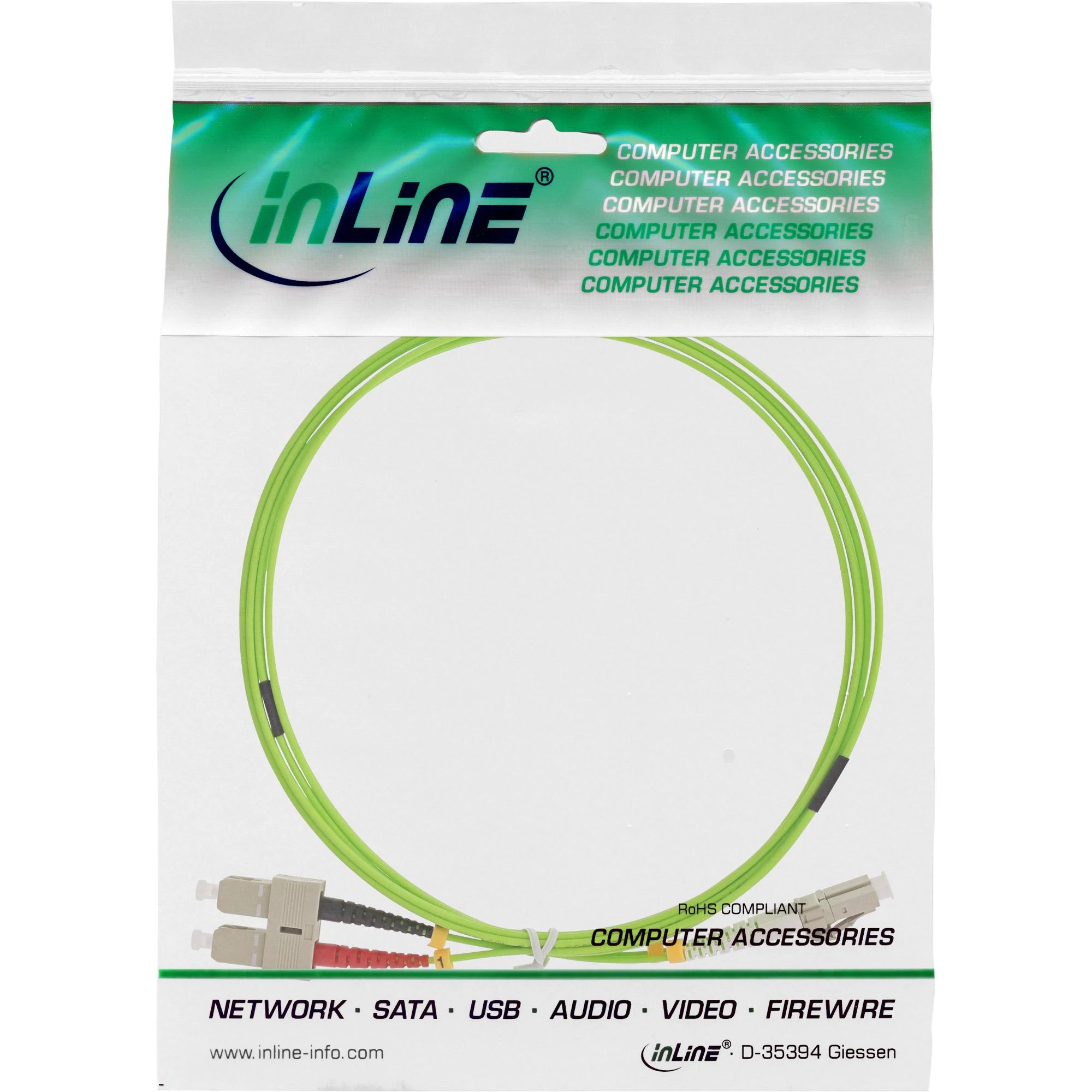 Inline Linijinis šviesolaidinis „Patchcord Duplex LC/SC“, 50/125 µm, OM5, 2 m (88642Q)