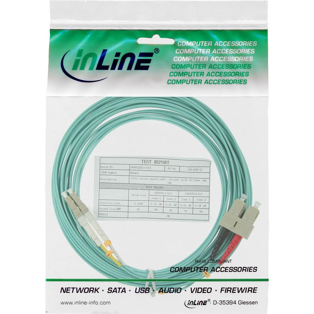 InLine Fiber Optic Patchcord LC/SC, 50/125 µm, OM3 5m (88645O)