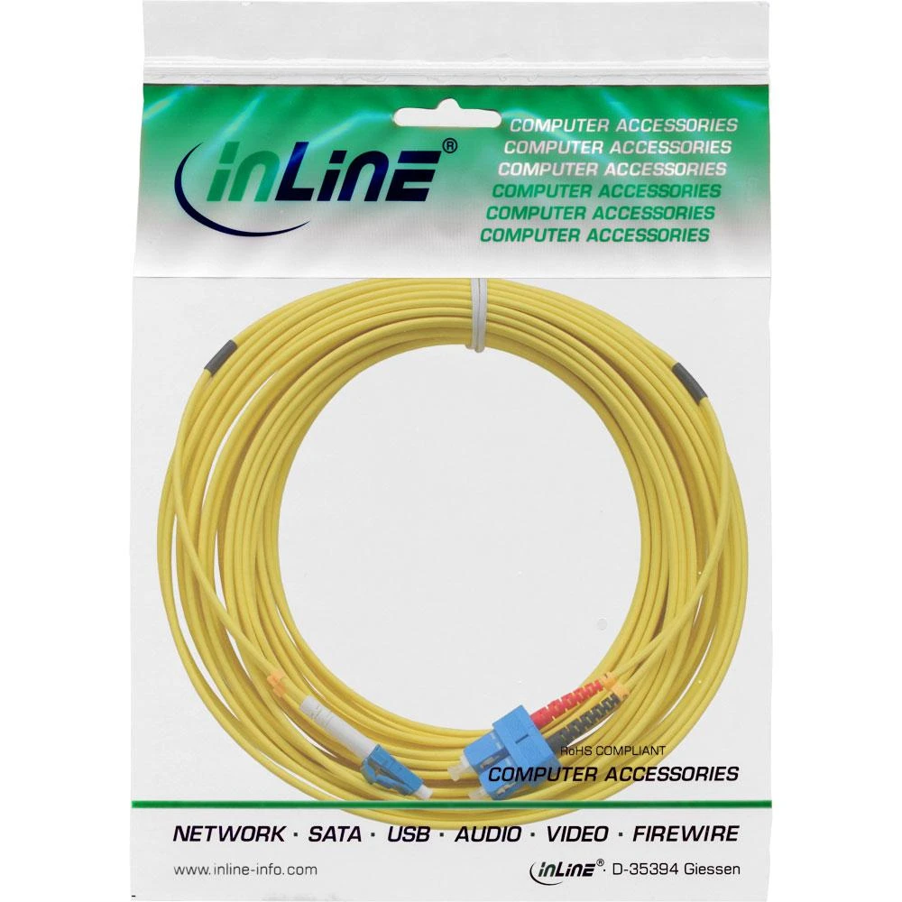 Inline Linijinis šviesolaidinis dvipusis kabelis, LC/SC, 9/125 µm, OS2, 10 m