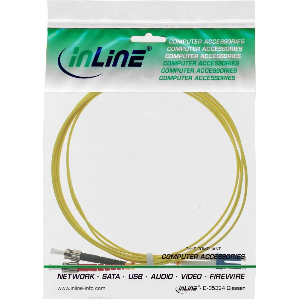InLine šviesolaidinis pataisos laidas LC/ST 9/125 µm OS2 2m (88902)