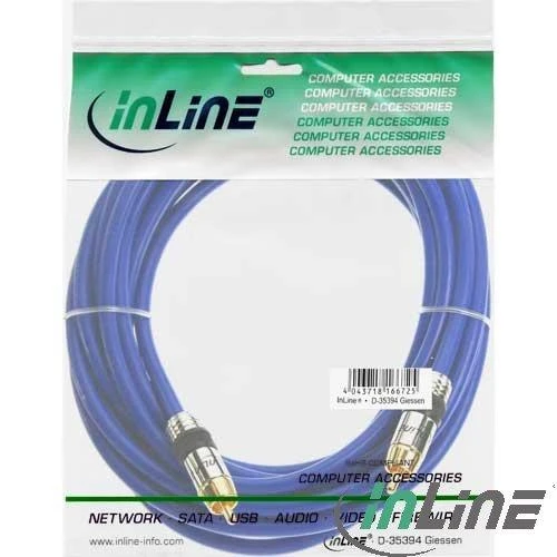 InLine RCA kabelis 10m mėlyna pakuotėje