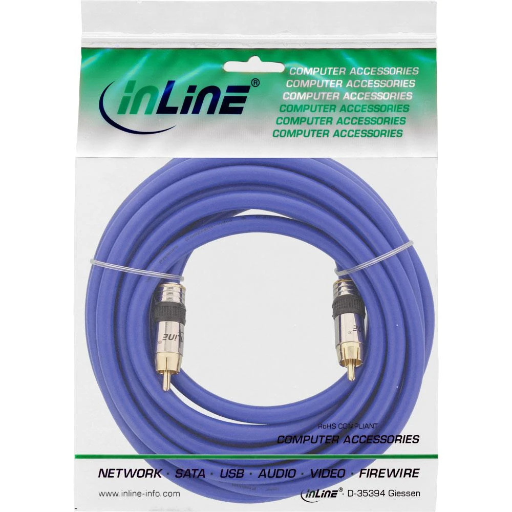 InLine RCA laidas mėlynos spalvos pakuotėje