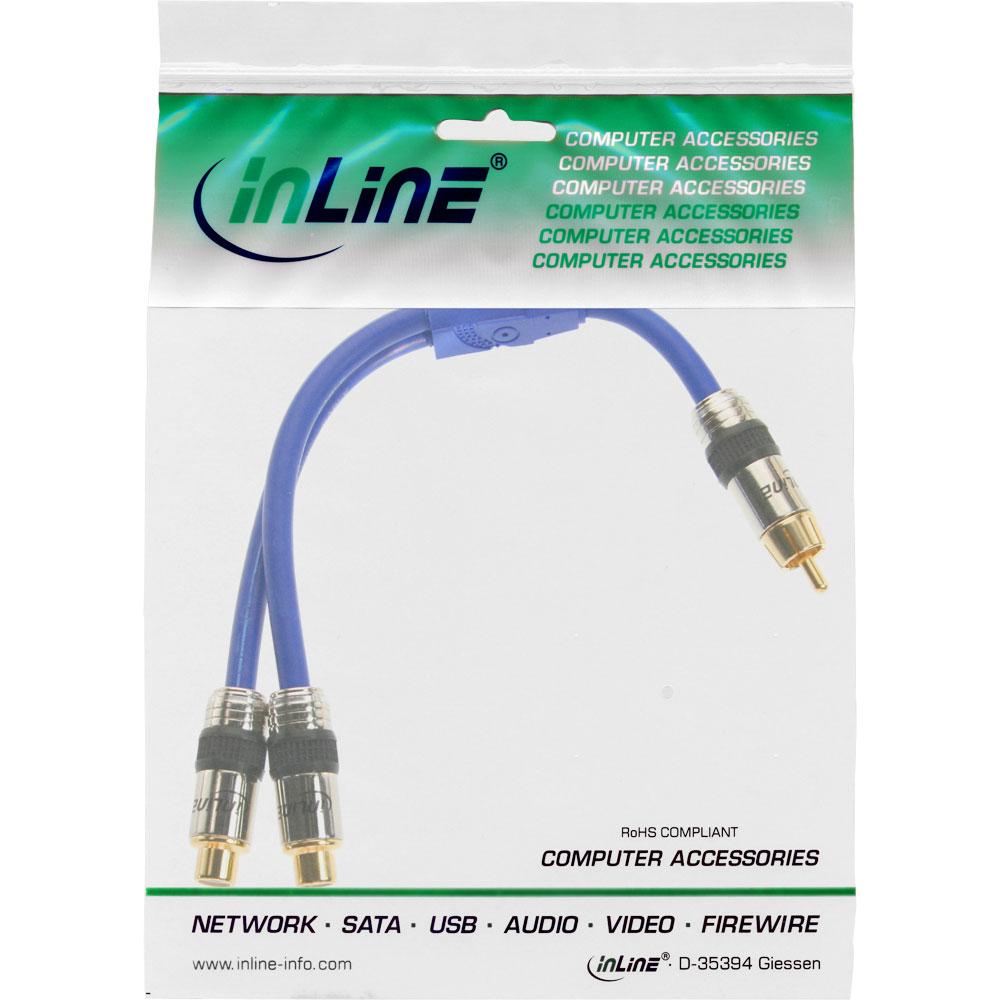 Kabelis InLine RCA (Cinch) - RCA (Cinch) x2 0,25m mėlyna (89924P)
