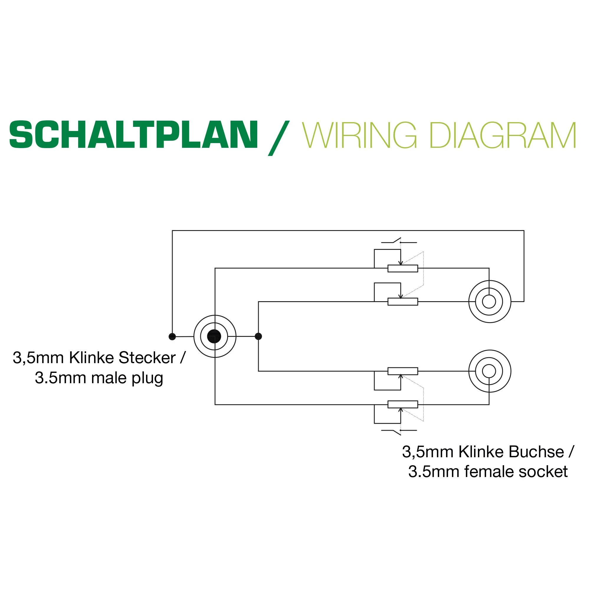 Audio Y-adapterio elektrinė schema