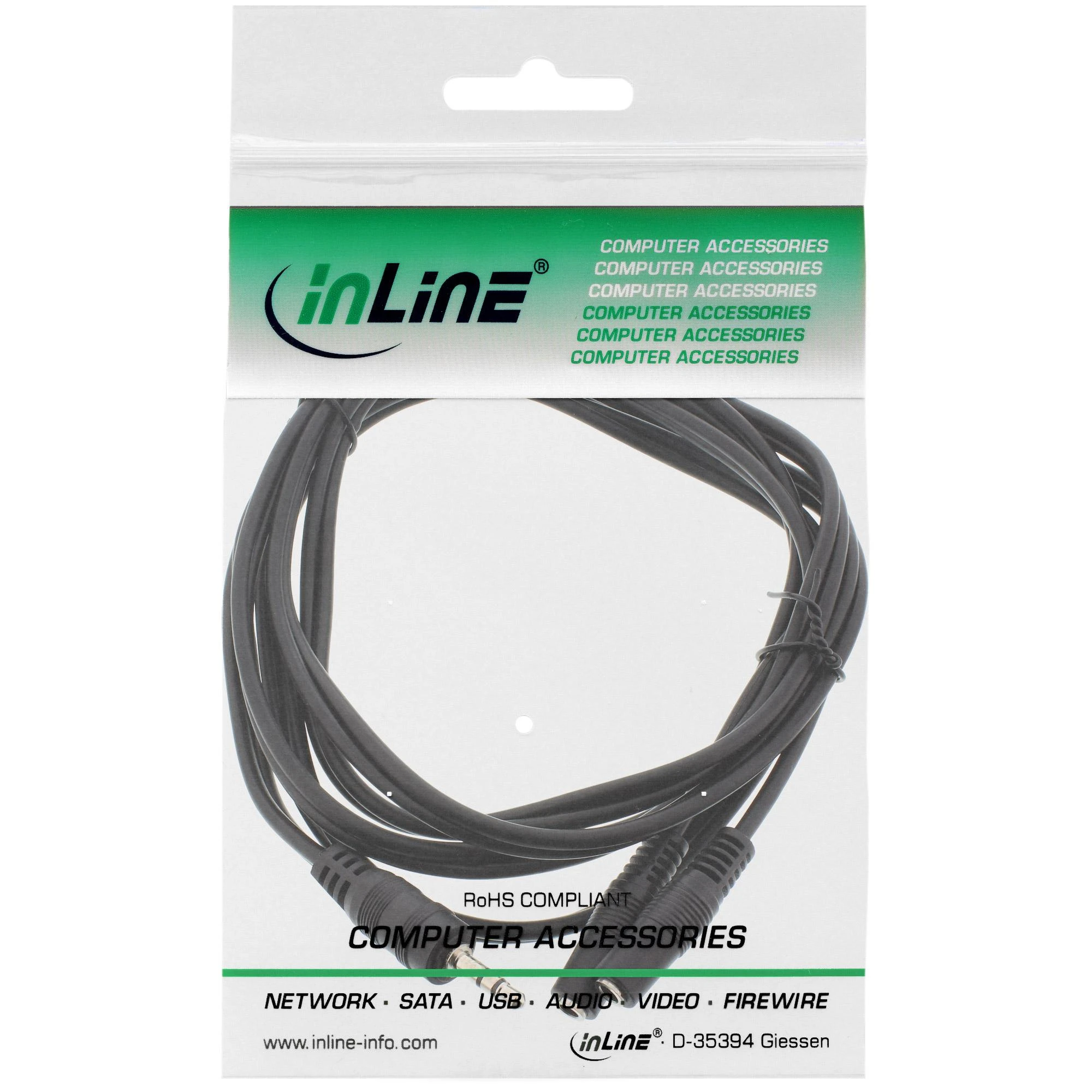 InLine jack Y kabelis, 3,5 mm lizdo kištukas, 3,5 mm lizdas - 2 m