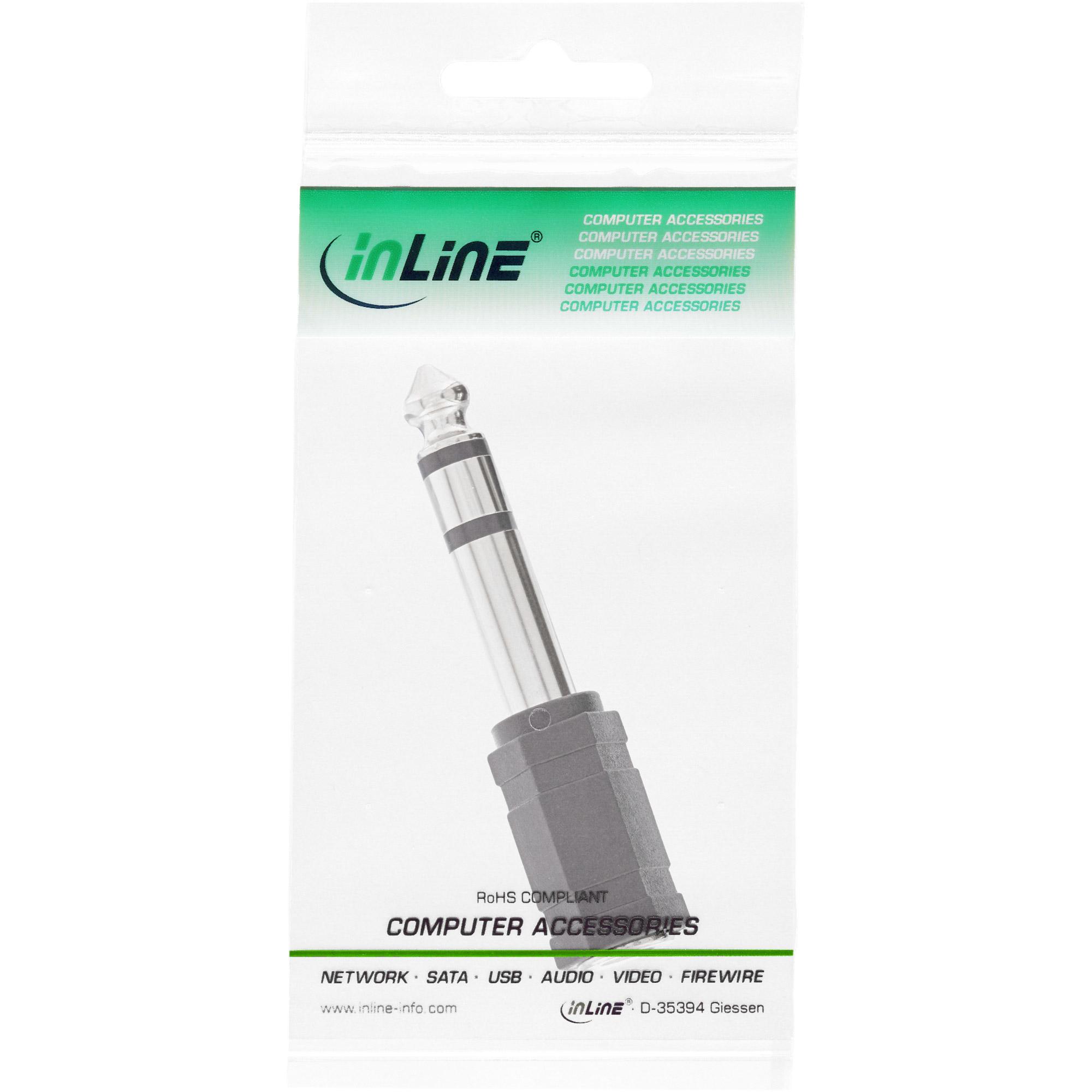 InLine garso adapteris, 6,3 mm lizdo kištukas iki 3,5 mm lizdo (stereo) - juodas