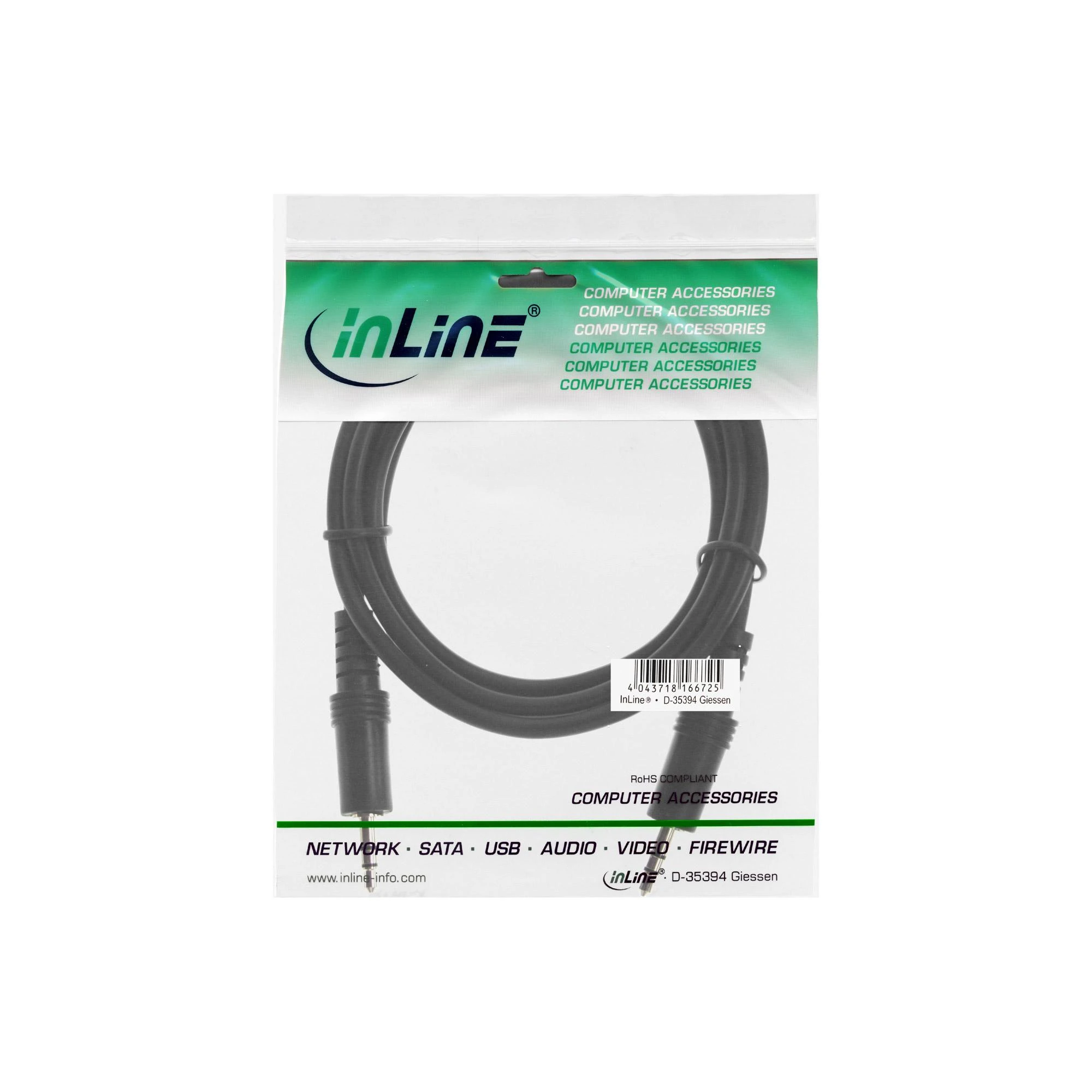 InLine 3,5 mm garso laidas 30 cm pakuotėje