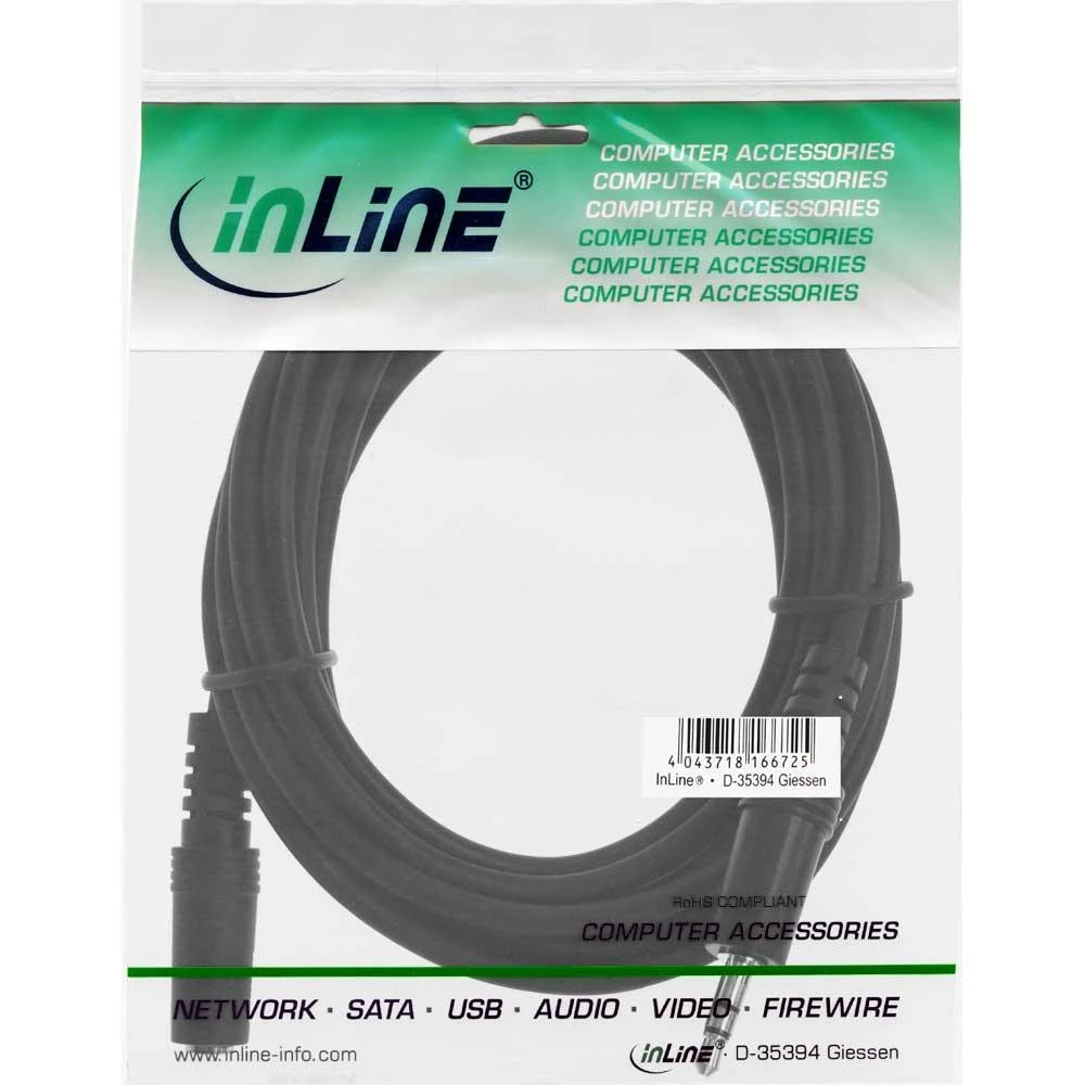 Inline 3,5 mm audio prailgintuvo laidas, 3 m