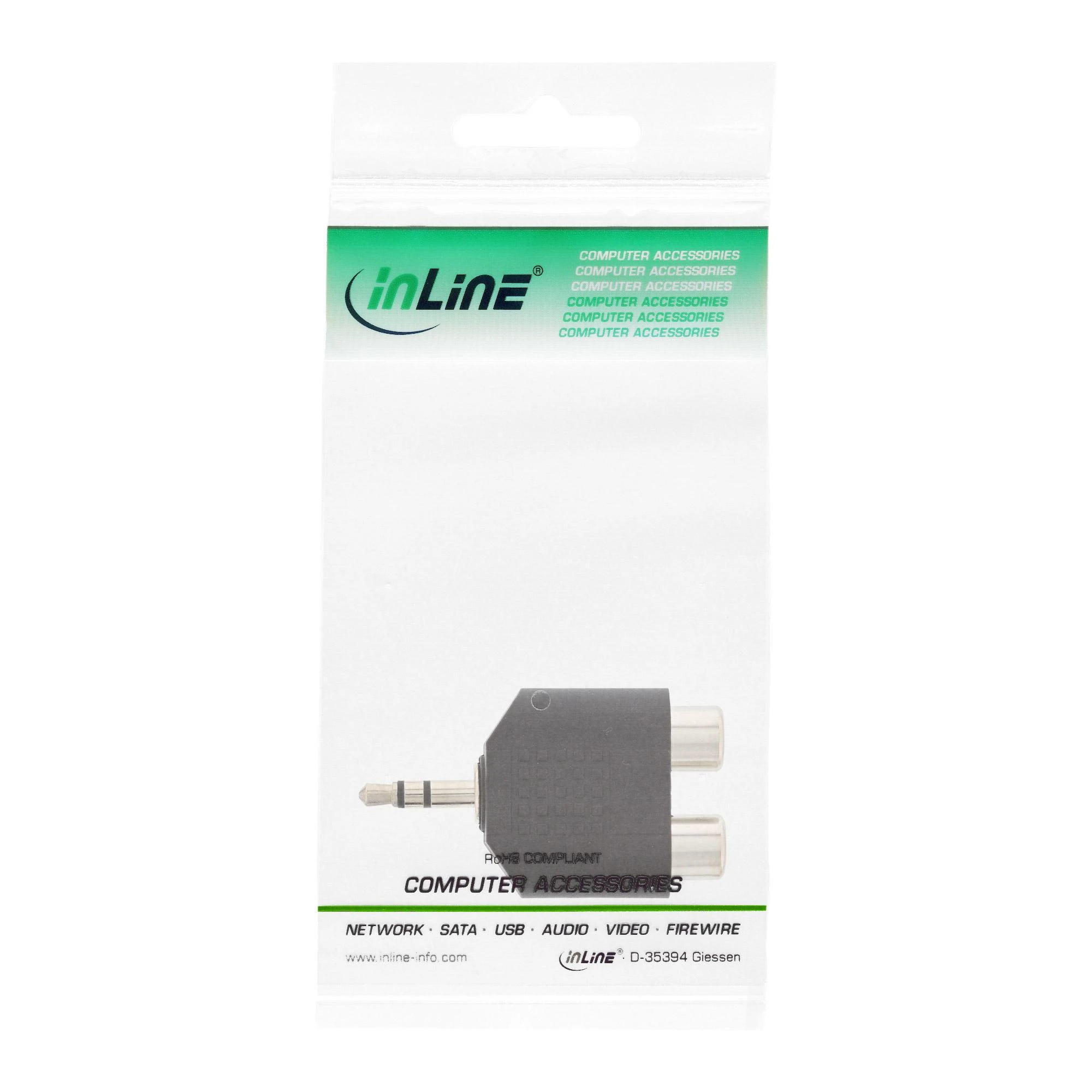 InLine 3.5 mm į 2x RCA adapteris pakuotėje