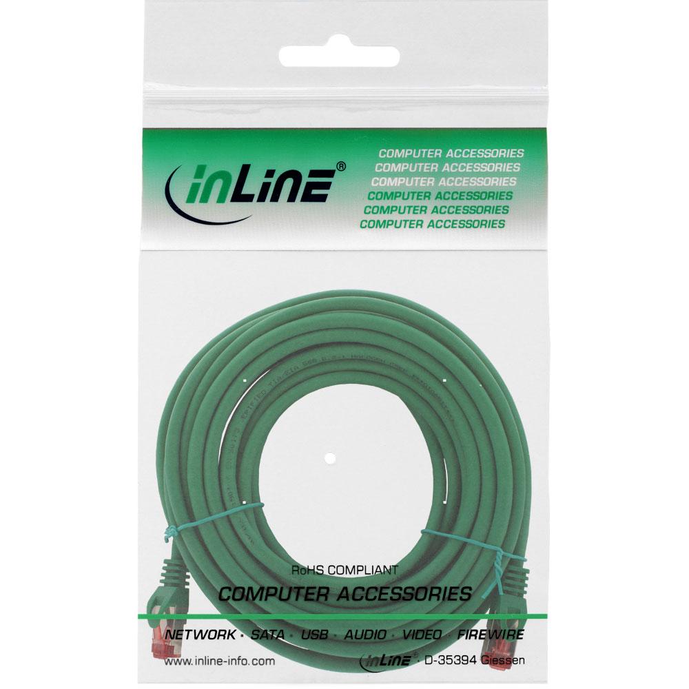 InLine Patchcord S/FTP, PiMF, Cat.6, 250MHz, be halogenų, žalia 10m (76900G)