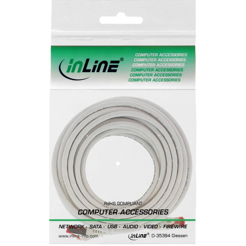 InLine Patchcord S/FTP, PiMF, Cat.6, 250MHz, be halogenų, balta 10m (76900W)