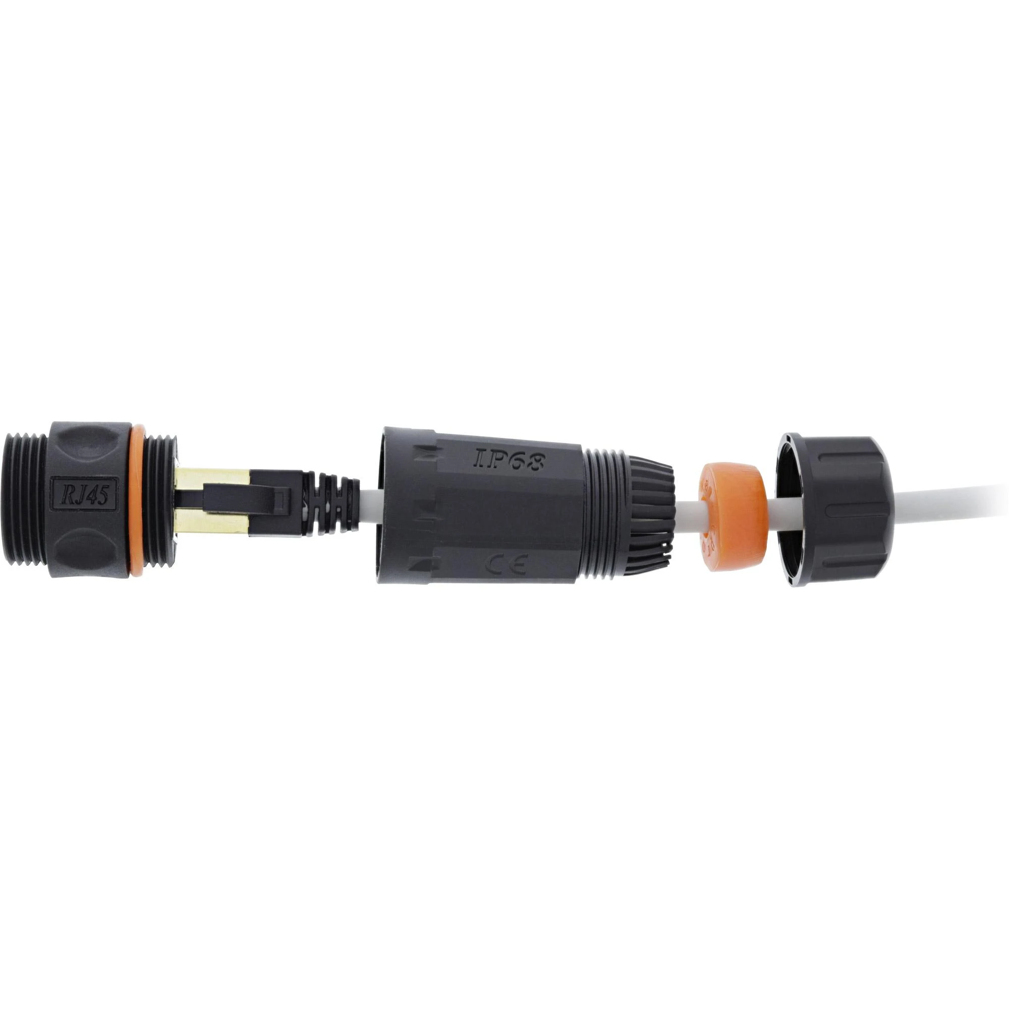InLine® Cat.6A mova, atspari vandeniui IP68, 2x RJ45 F/F, 1:1