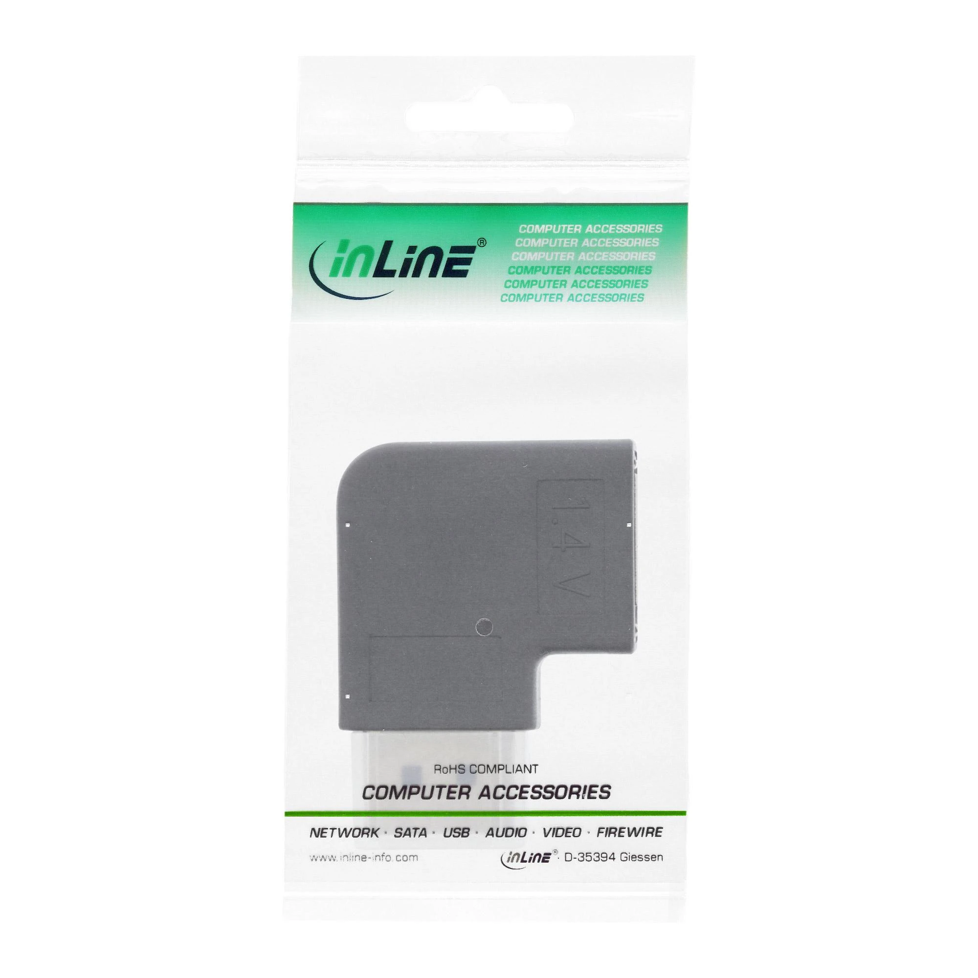 Adapteris AV InLine® DisplayPort adapteris, DisplayPort vyris/moteris pakreiptas į kairę