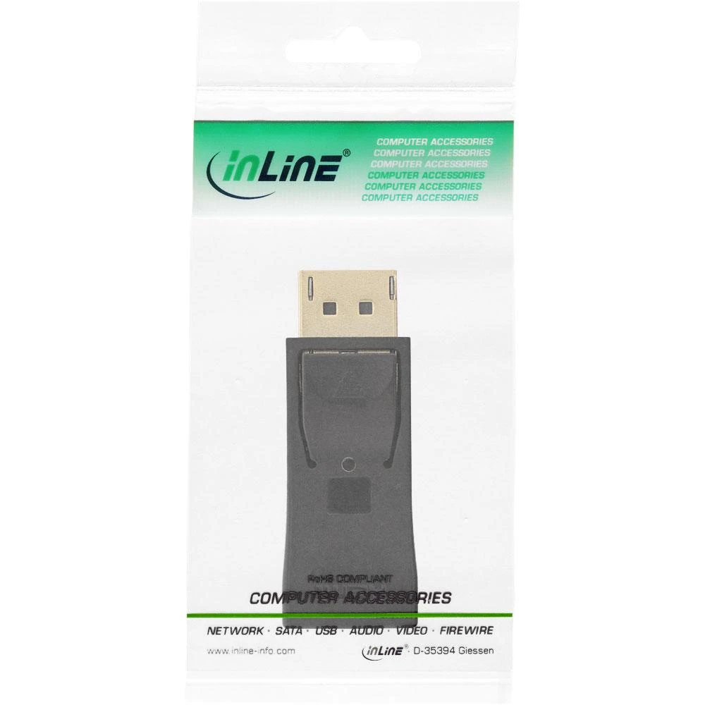 „InLine DisplayPort“ adapteris, „DisplayPort“ kištukas su HDMI lizdu, 4K2K, su garsu, juodas