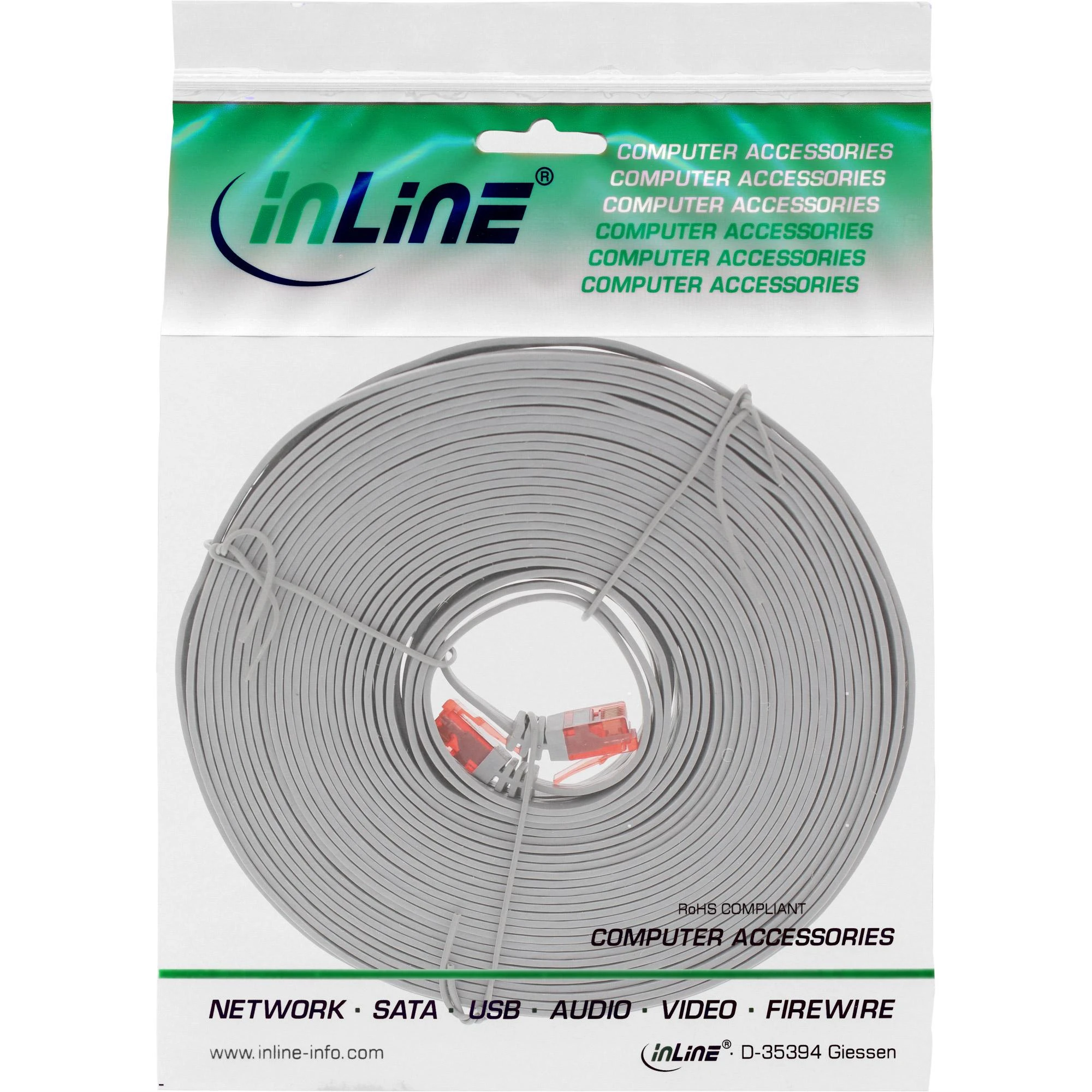 InLine tinklo kabelis U/UTP/ 1000 Mbit/ Cat.6/ RJ45/ 15m (71615)