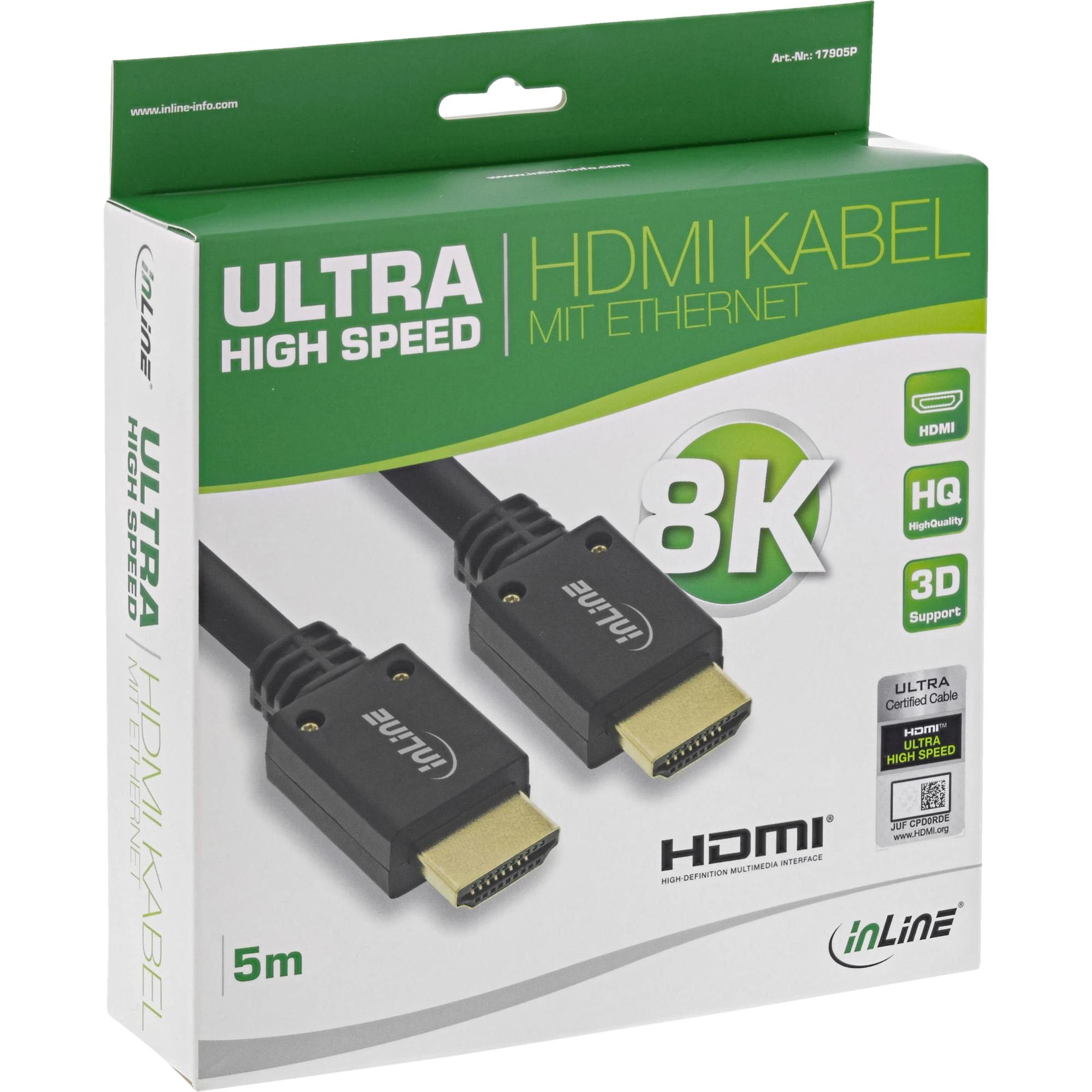 InLine 8K HDMI kabelio pakuotė