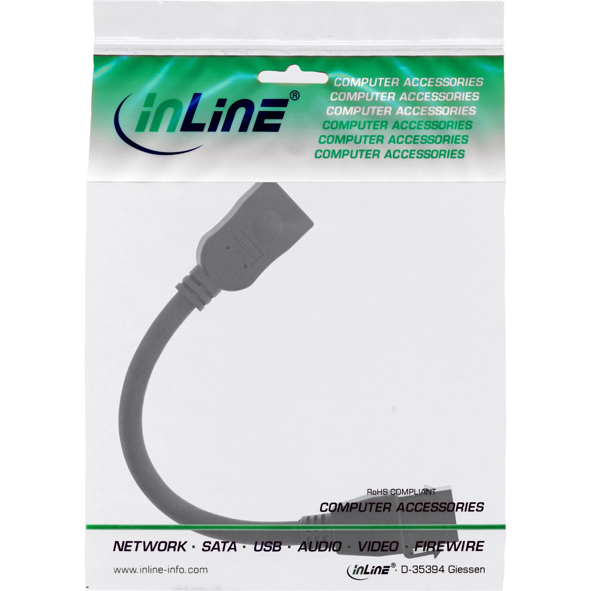 InLine HDMI moteriškas adapteris pakuotėje