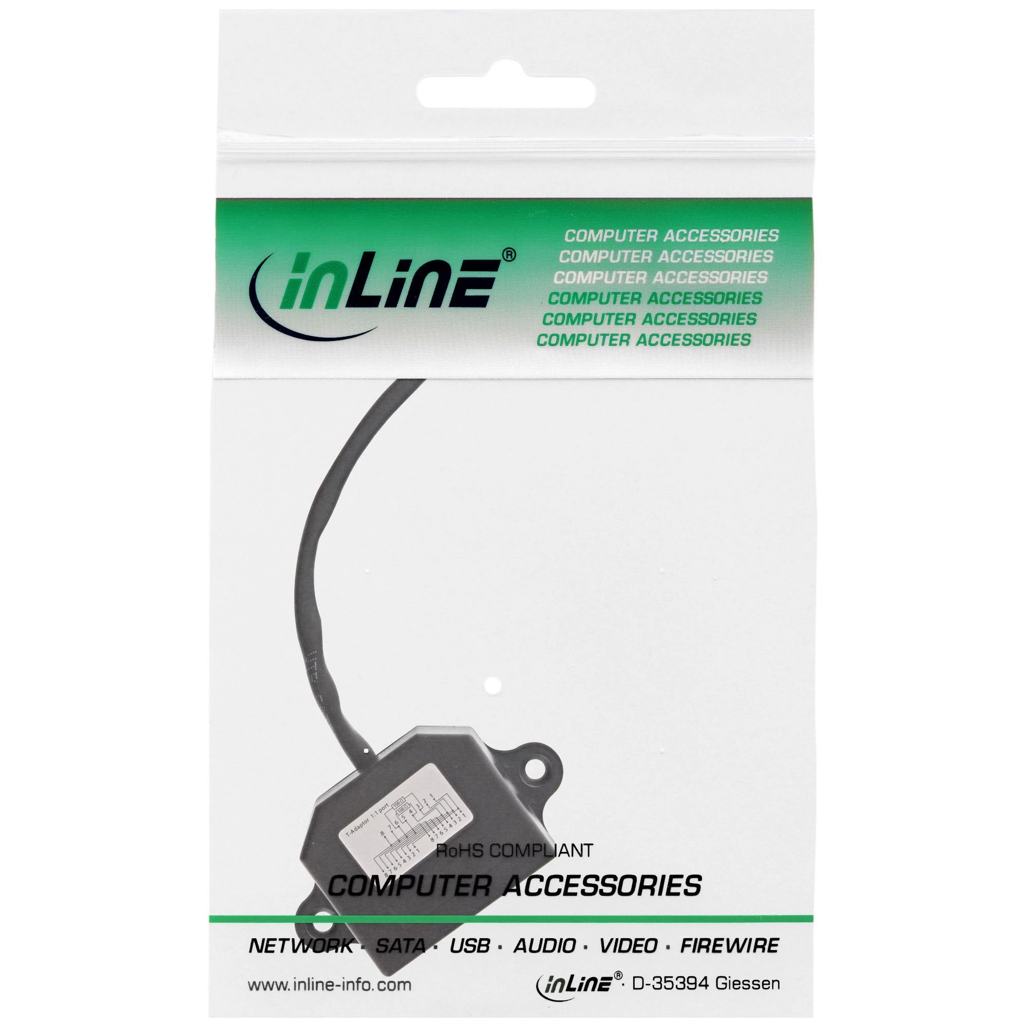 Šakotuvas InLine ® ISDN skirstytuvas, 1 -> 2, 0,15m, su rezistoriais