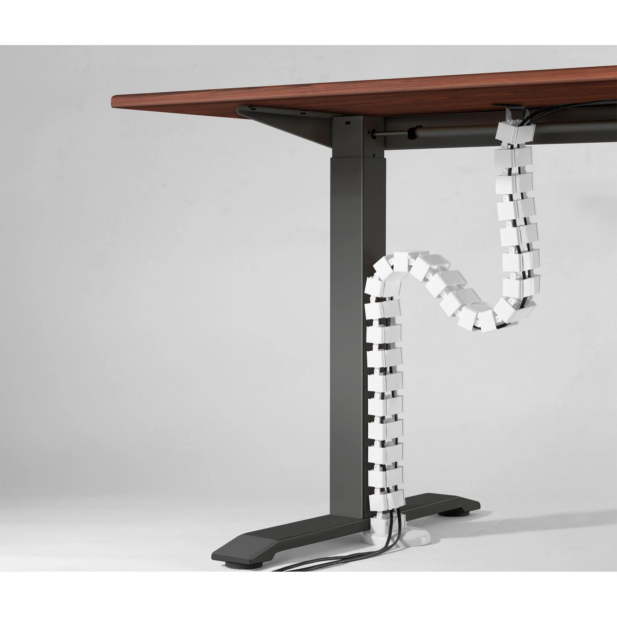 Organizer InLine Cable duct flexible for height-adjustable desks, 4 compartments, 68x36mm max. 1.28m, baltas
