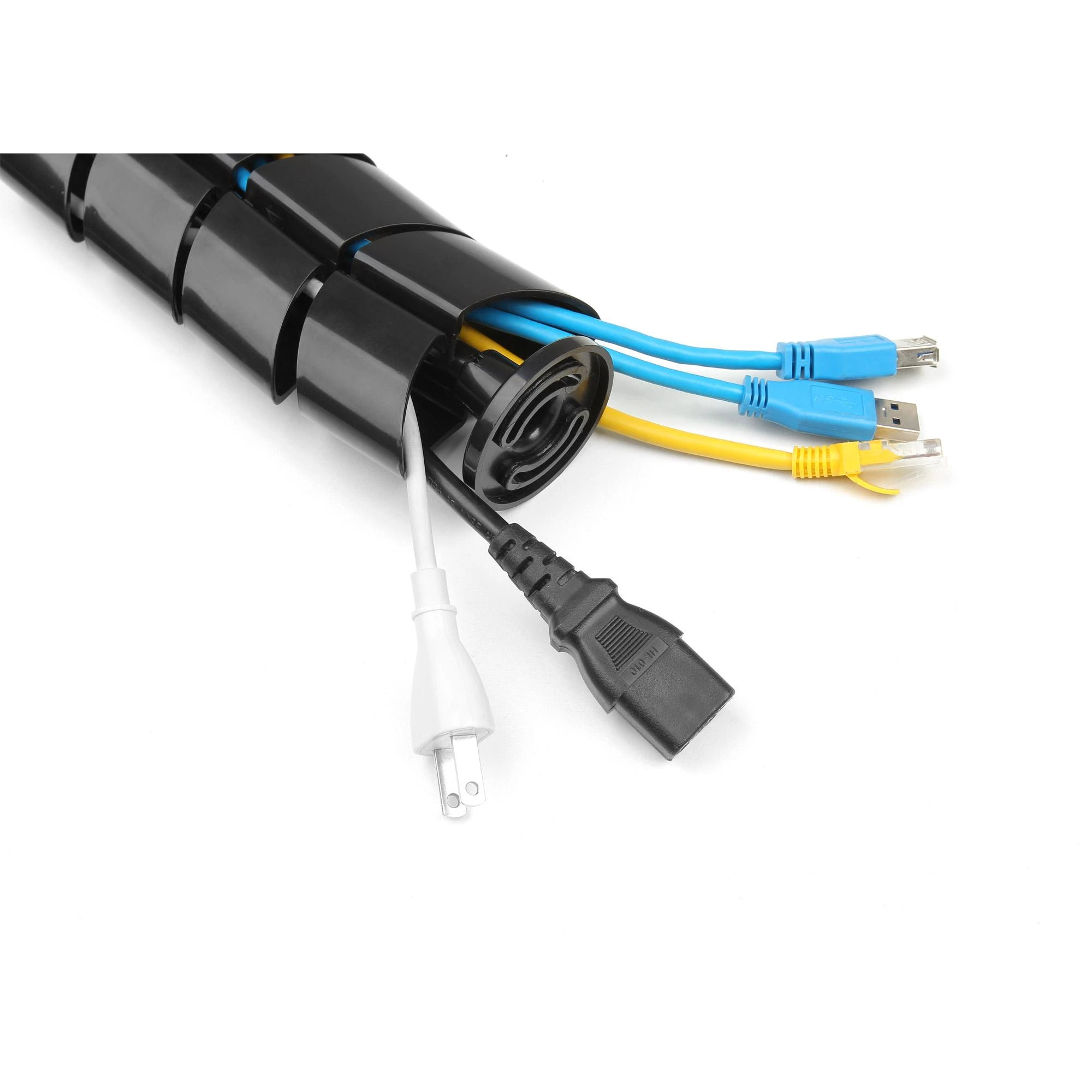 Organizer InLine® Cable kanalas lankstus, vertikalus stalams, 2 kamerų, 0,80m, juodas