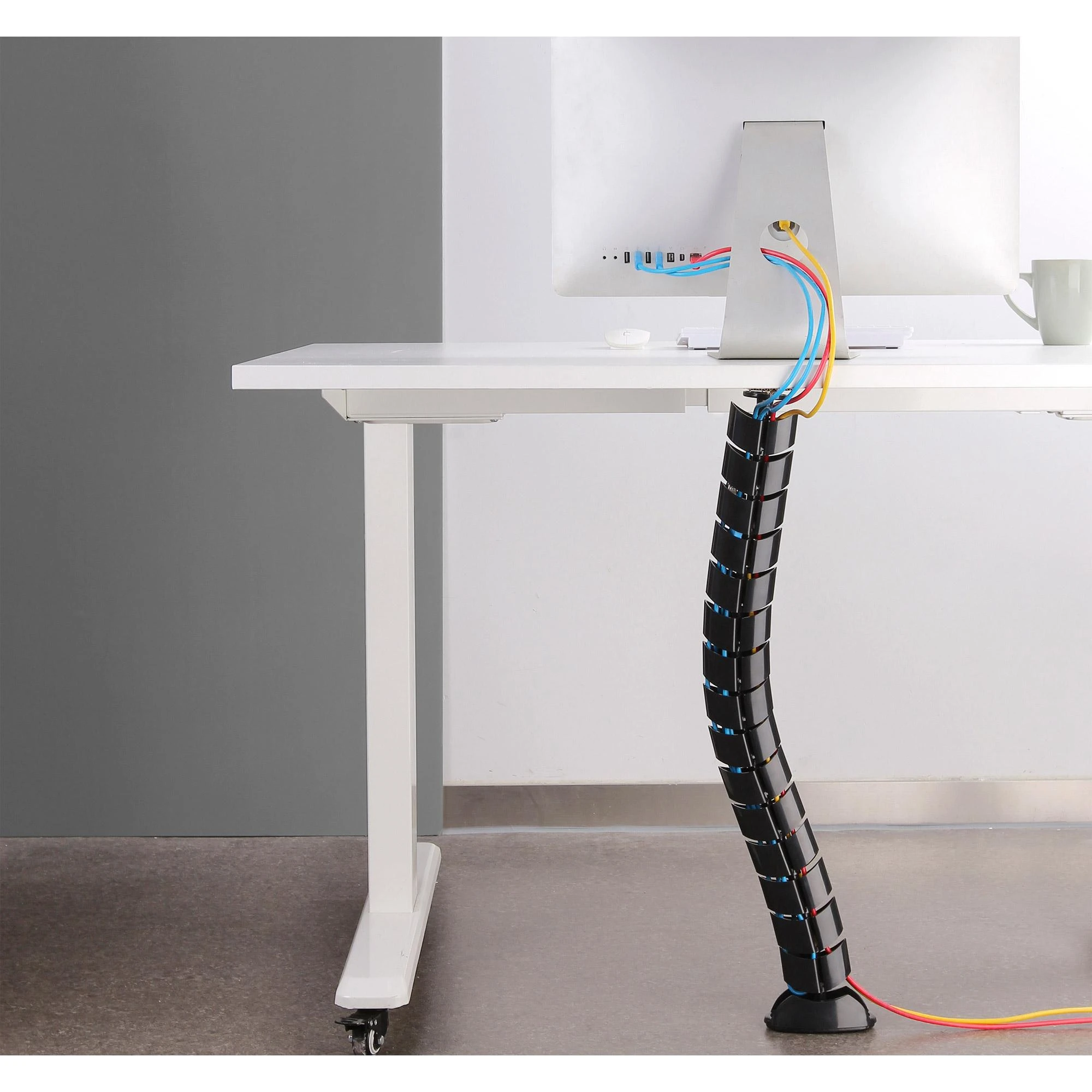 Organizer InLine® Cable kanalas lankstus, vertikalus stalams, 2 kamerų, 0,80m, juodas