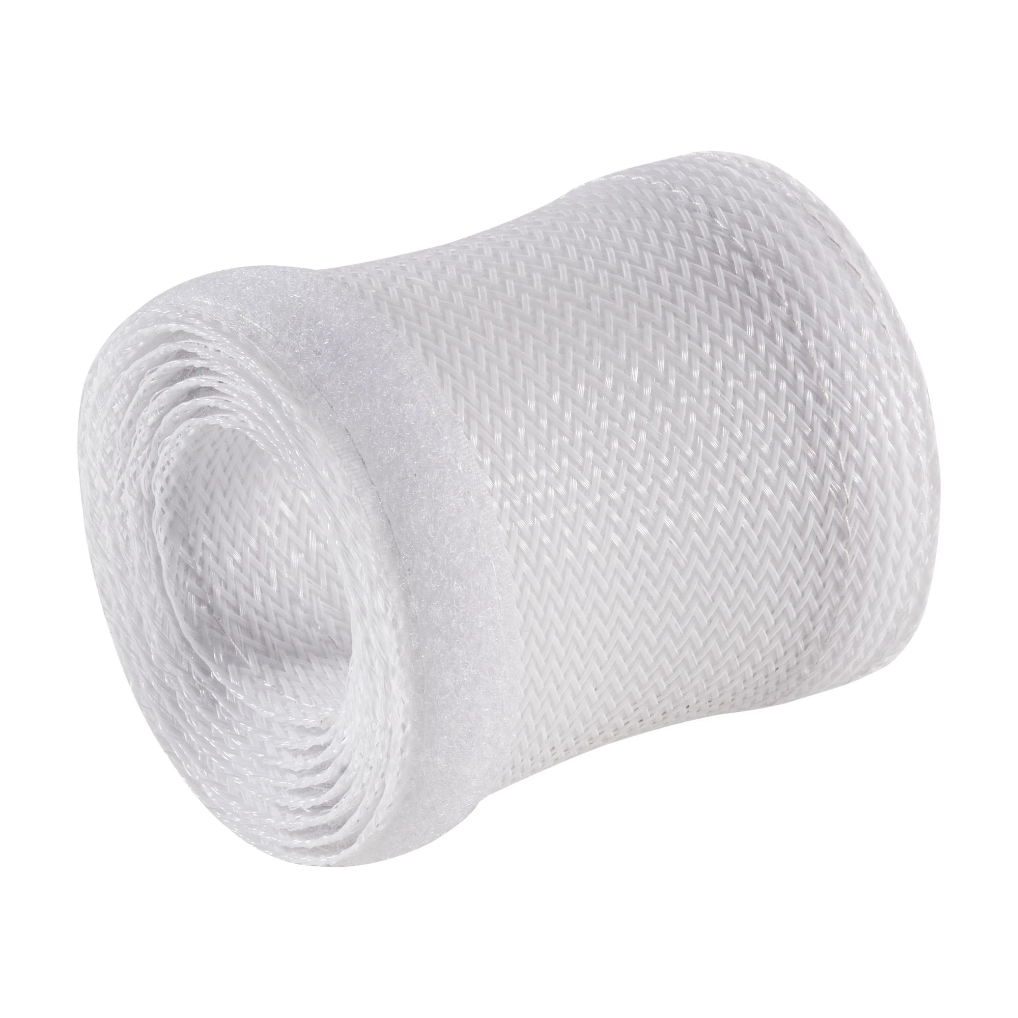 Organizatorius InLine® Kabelio apvyniojimas, medžiaginė žarna su kabliu ir kilpa, 1m x 40mm skersmuo, baltas