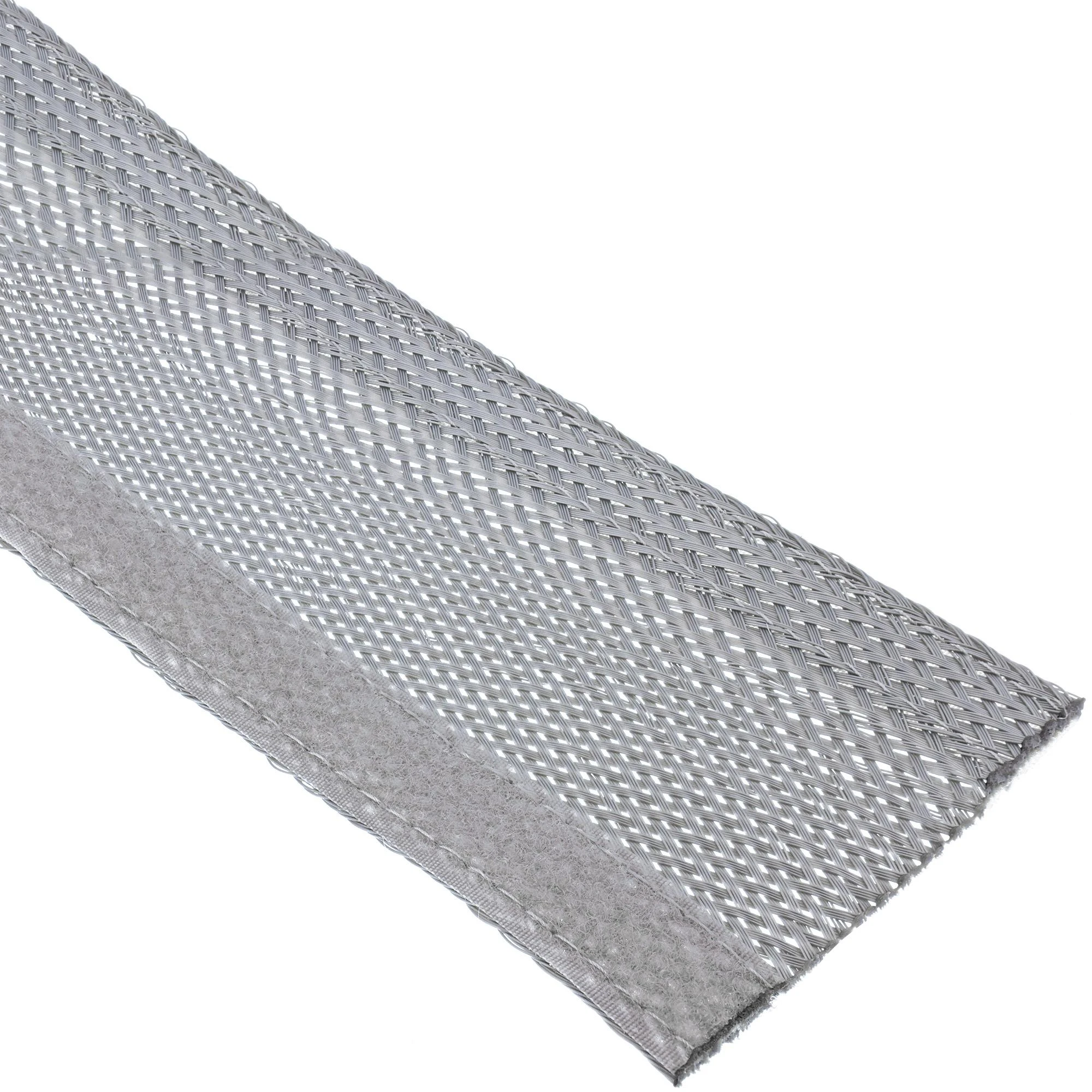 Organizer InLine® Kabelio apvyniojimas, medžiaginė žarna su kabliu ir kilpa, 1m x 25mm skersmuo, pilkas