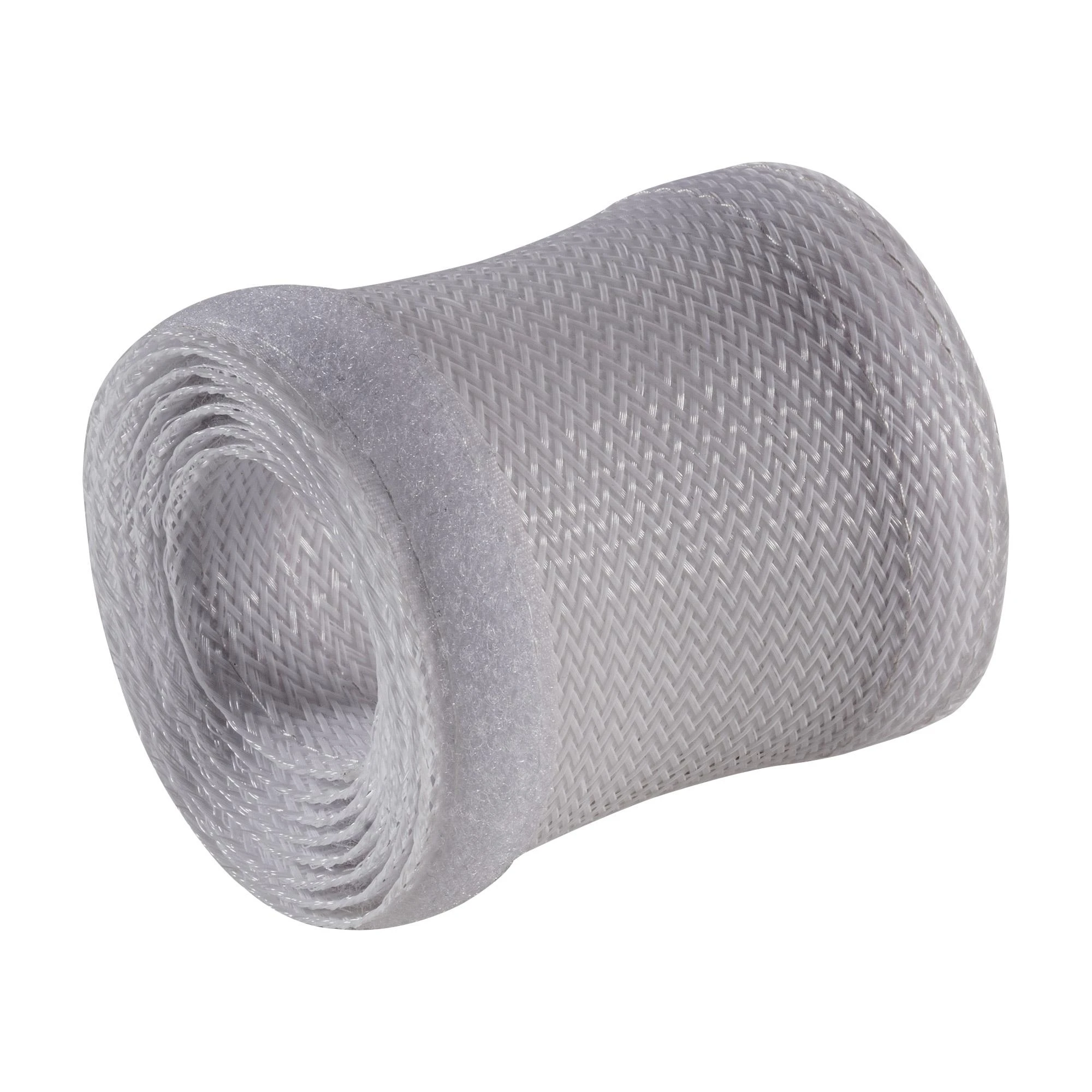 Organizer InLine® Kabelio apvyniojimas, medžiaginė žarna su kabliu ir kilpa, 1m x 25mm skersmuo, pilkas
