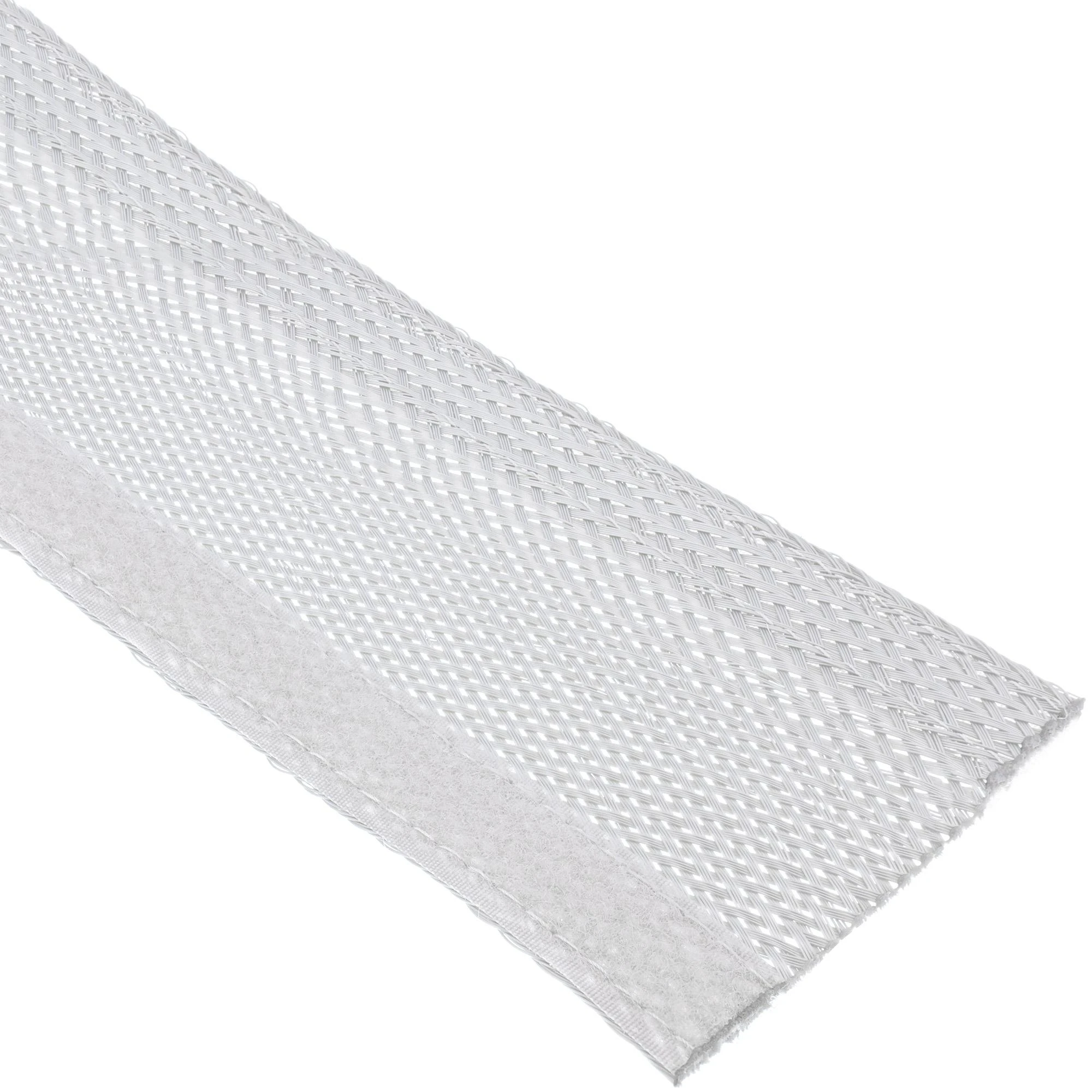 Organizatorius InLine® Kabelio apvyniojimas, medžiaginė žarna su kabliu ir kilpa, 1m x 25mm skersmuo, baltas