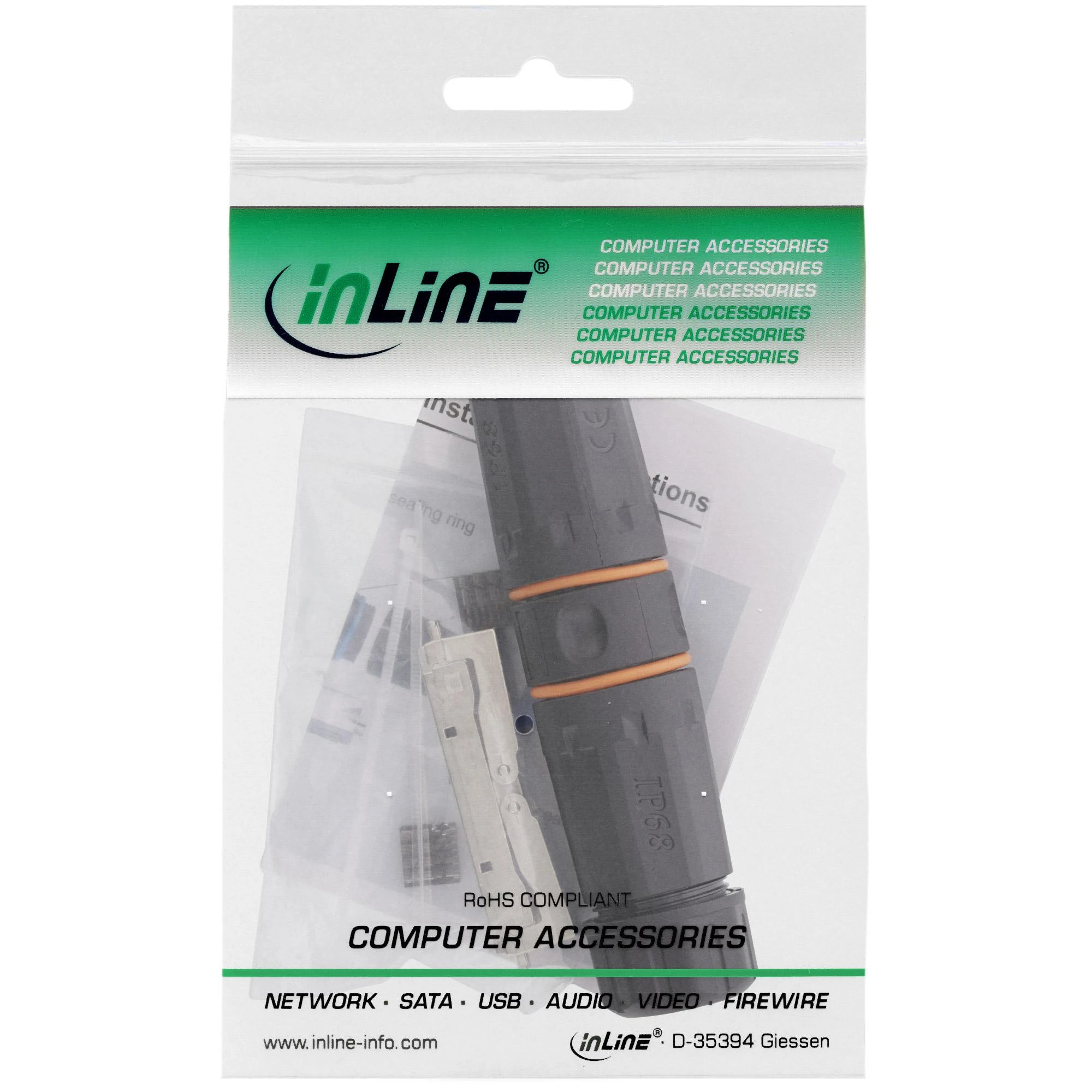 InLine ® Lauko jungtis Cat.6A atspari vandeniui IP68
