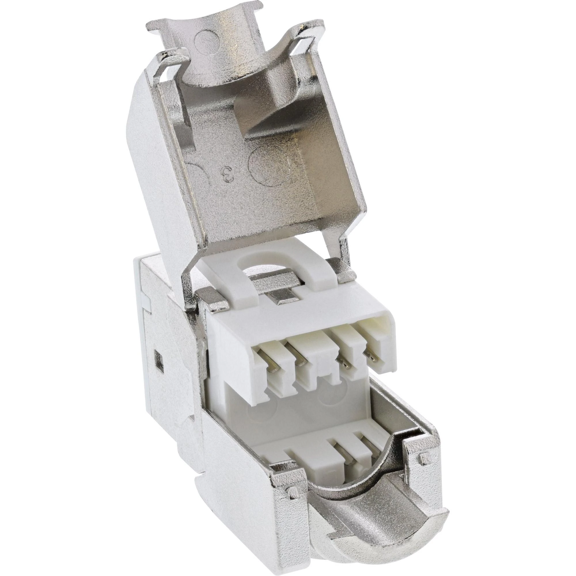 InLine 8vnt. Pack InLine® Keystone RJ45 lizdas, ekranuotas, Cat.6A, baltas