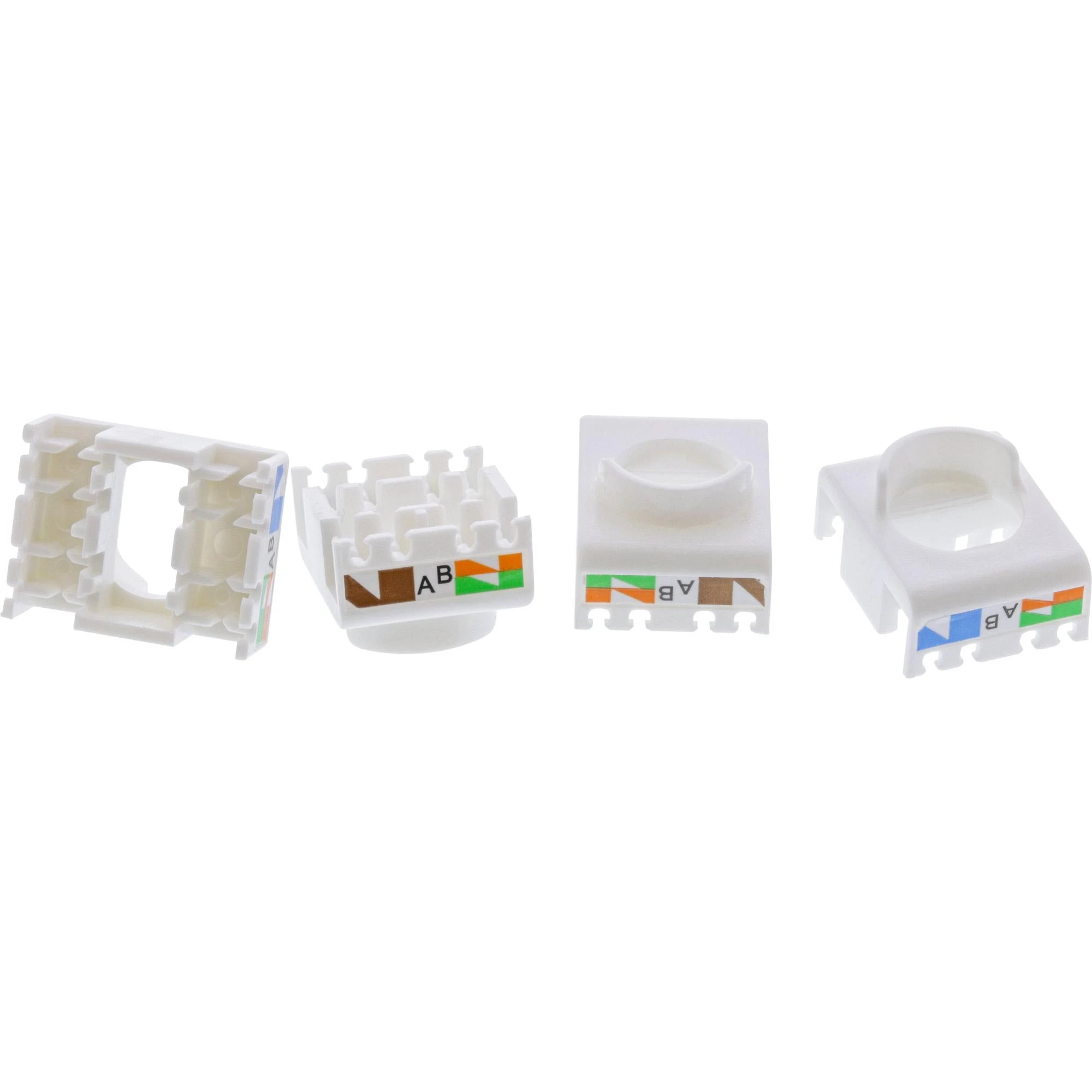 InLine 8vnt. Pack InLine® Keystone RJ45 lizdas, ekranuotas, Cat.6A, oranžinis