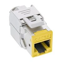 InLine 8vnt. Pack InLine® Keystone RJ45 lizdas, ekranuotas, Cat.6A, geltonas