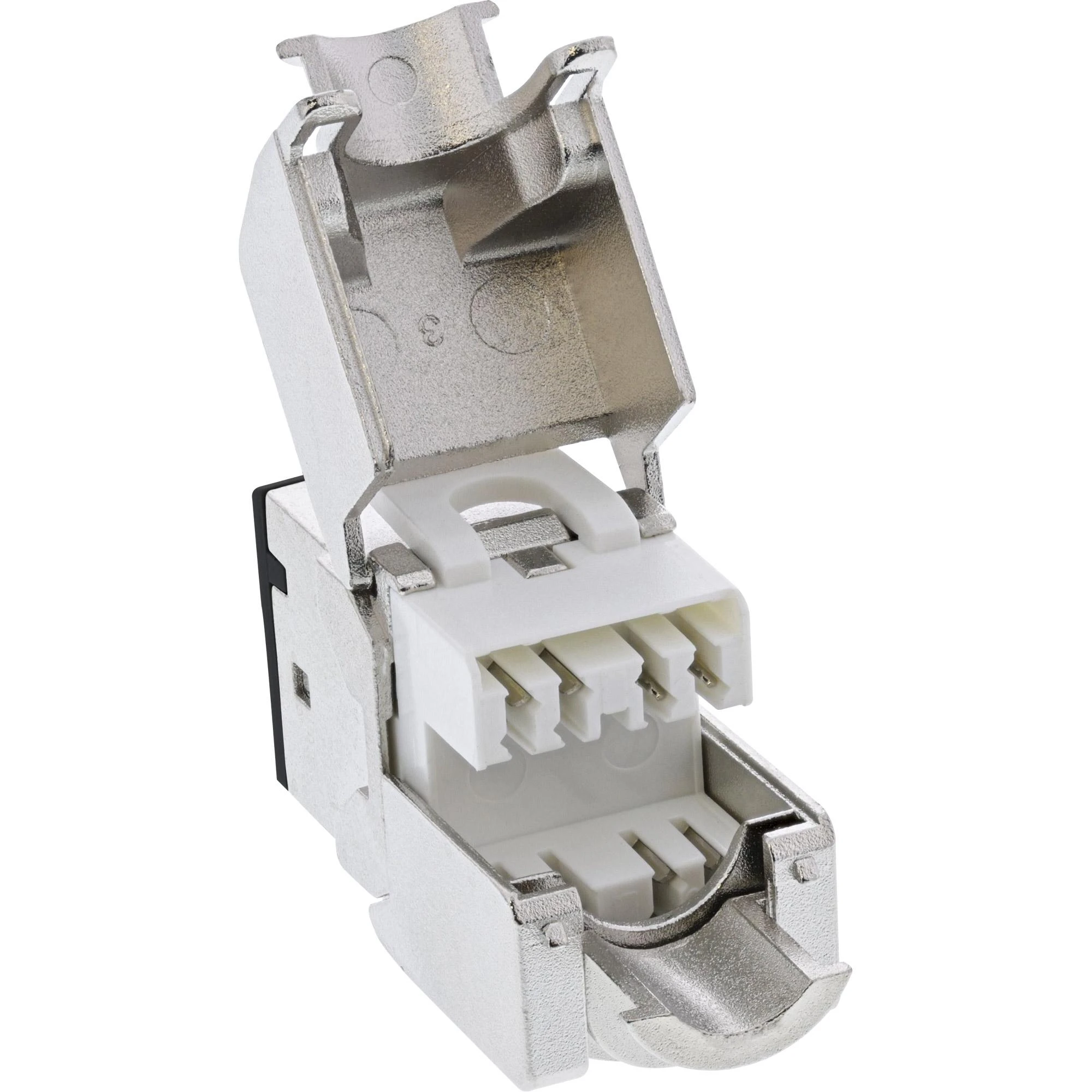 InLine 8vnt. Pack InLine® Keystone RJ45 lizdas, ekranuotas, Cat.6A, juodas