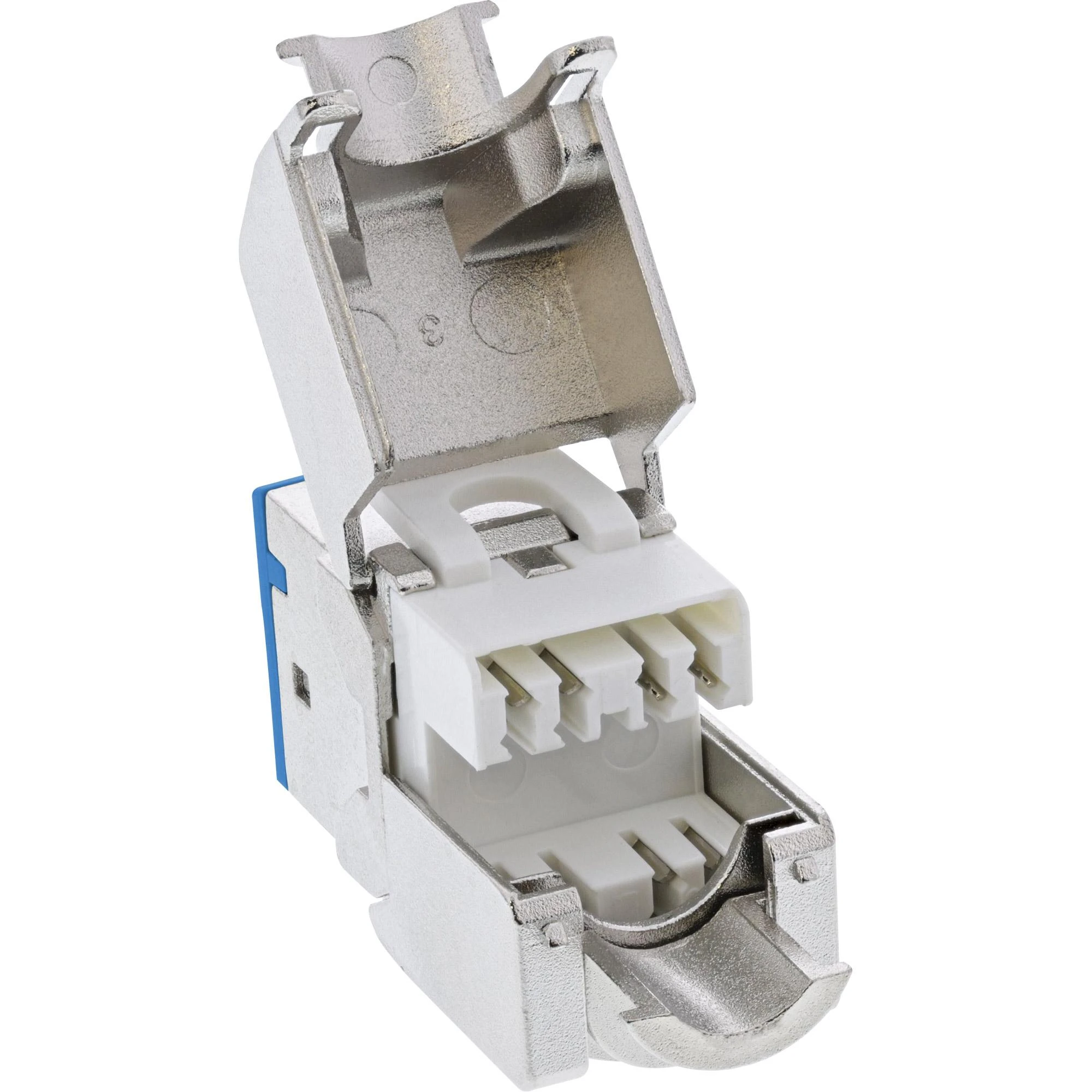 InLine 8vnt. Pack InLine® Keystone RJ45 lizdas, ekranuotas, Cat.6A, mėlynas