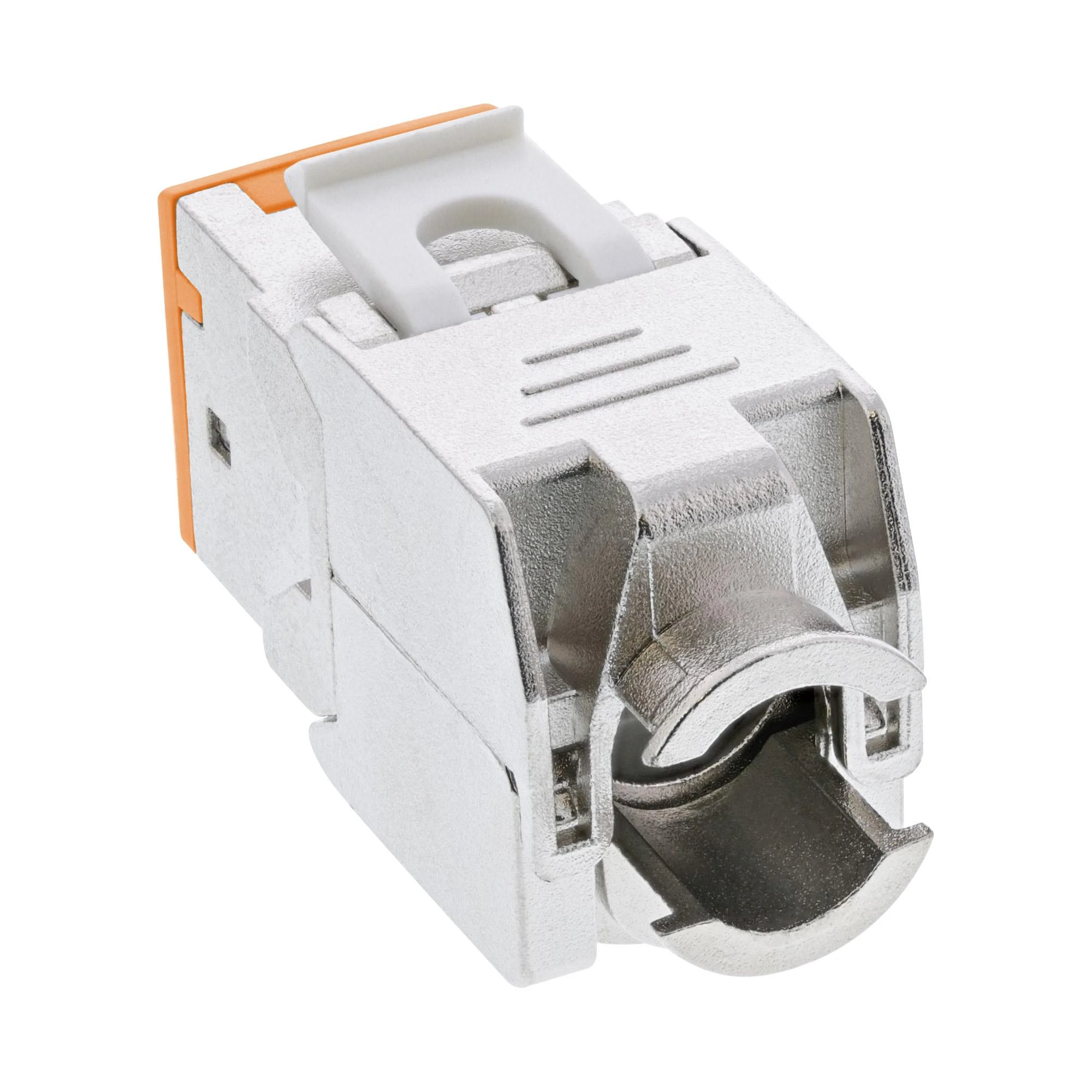 InLine 8vnt. Pack InLine® Keystone RJ45 lizdas, ekranuotas, Cat.6A, oranžinis