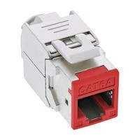InLine 8vnt. Pack InLine® Keystone RJ45 lizdas, ekranuotas, Cat.6A, raudonas