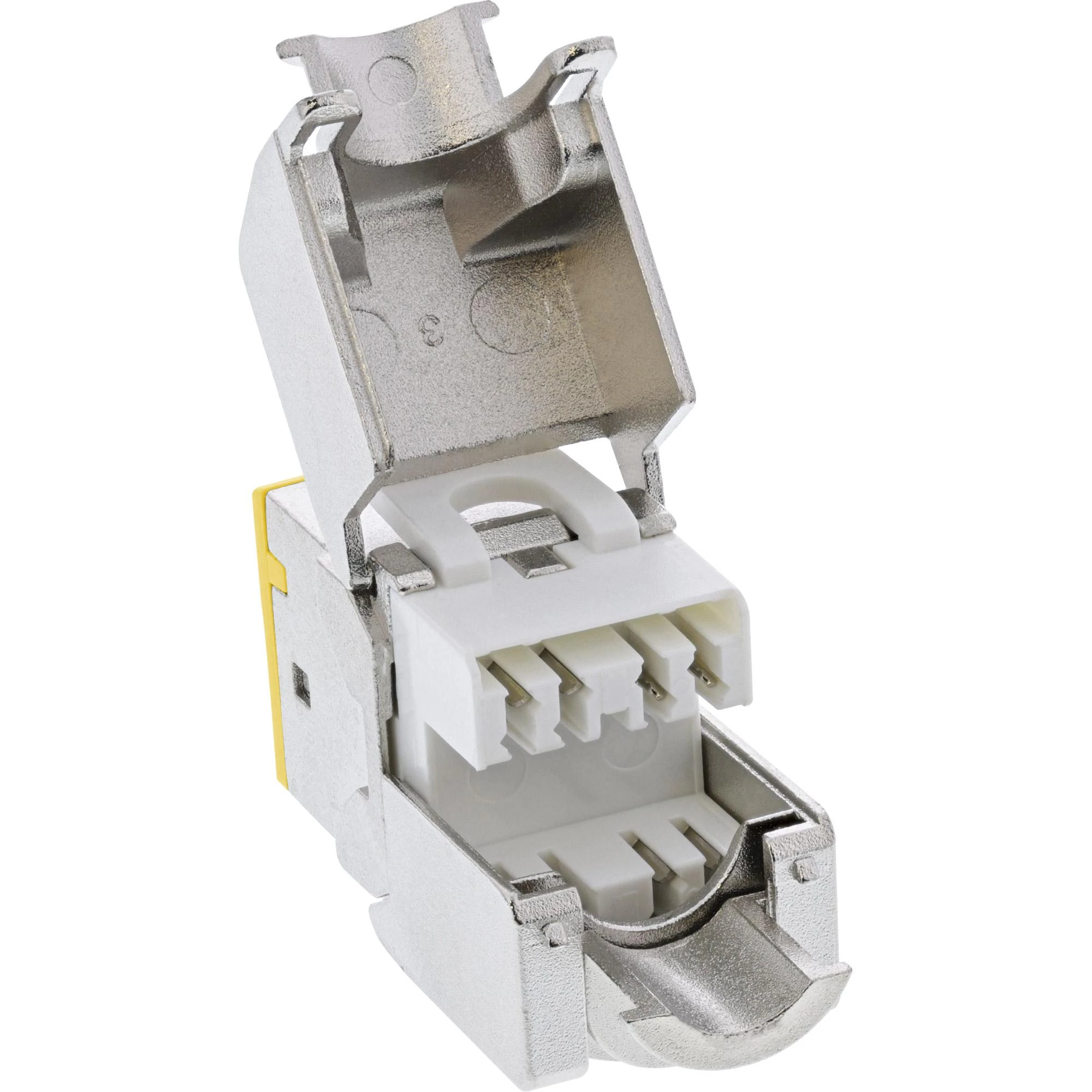 InLine 8vnt. Pack InLine® Keystone RJ45 lizdas, ekranuotas, Cat.6A, geltonas