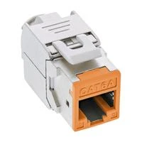InLine 8vnt. Pack InLine® Keystone RJ45 lizdas, ekranuotas, Cat.6A, oranžinis
