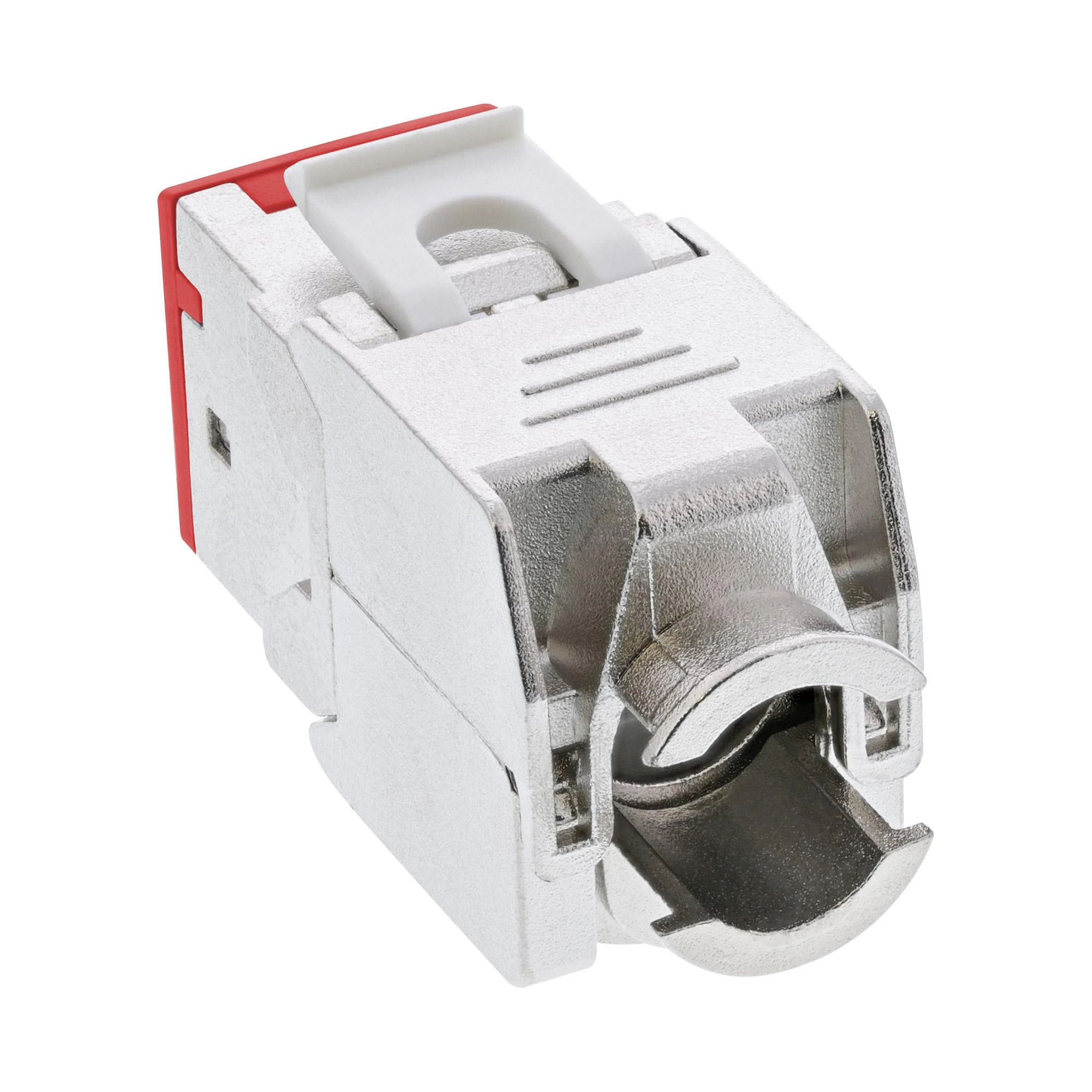 InLine 8vnt. Pack InLine® Keystone RJ45 lizdas, ekranuotas, Cat.6A, raudonas