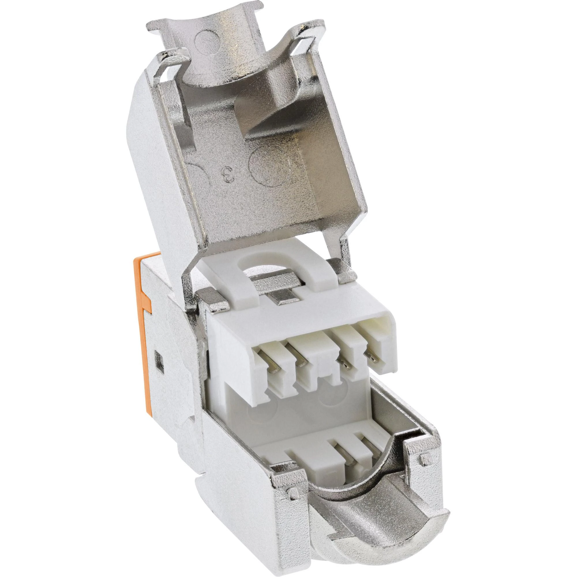 InLine 8vnt. Pack InLine® Keystone RJ45 lizdas, ekranuotas, Cat.6A, oranžinis