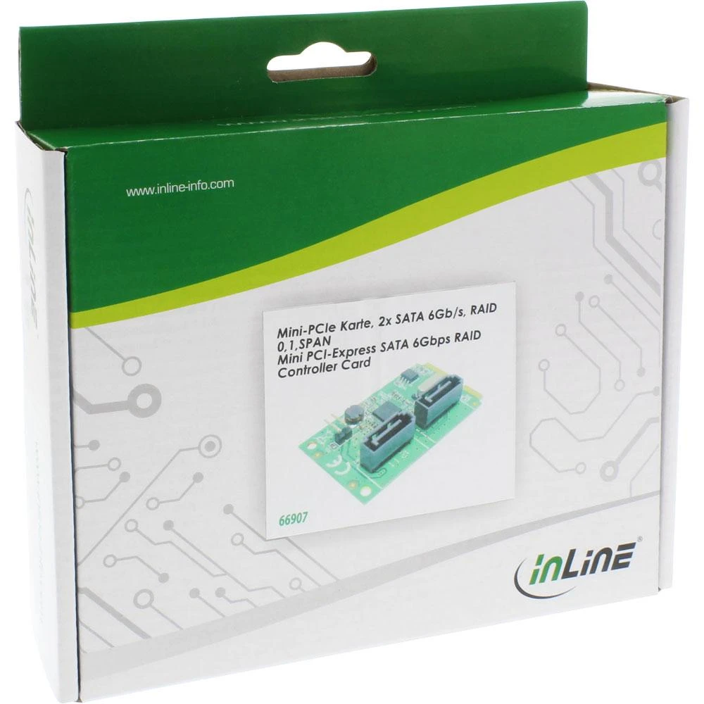 Kontroler InLine Mini-PCIe – 2x SATA III RAID (66907)