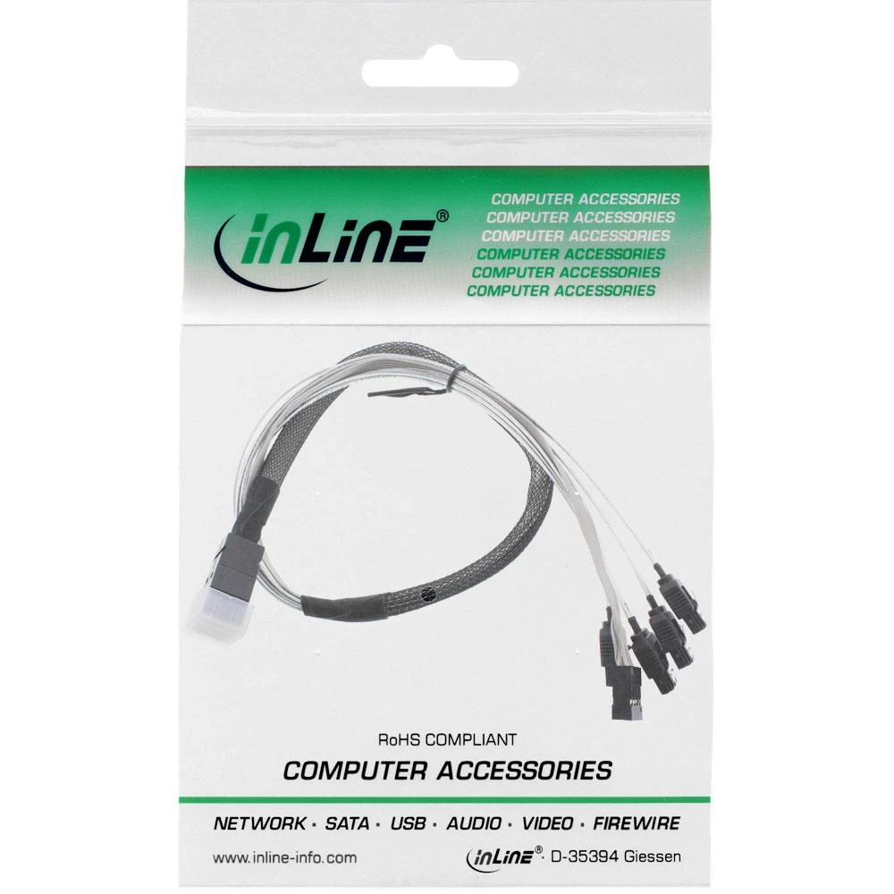 InLine SFF 8643 - SATA x4, 1m, Pilka (27630B)