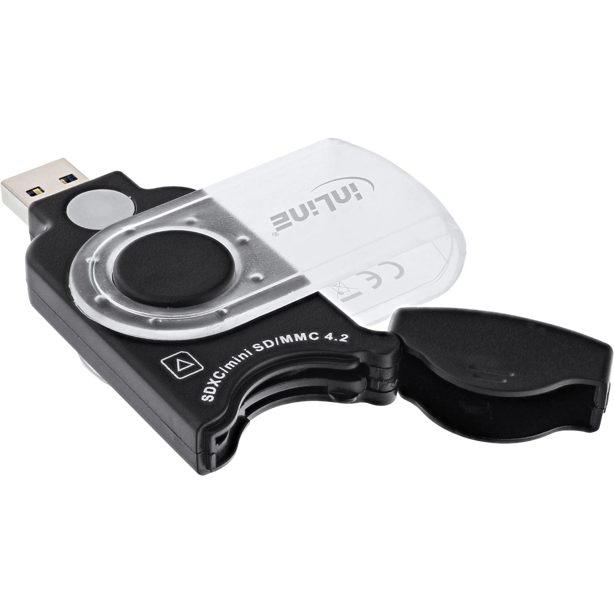 InLine USB 3.0 kortelių skaitytuvas atidarytu dangteliu