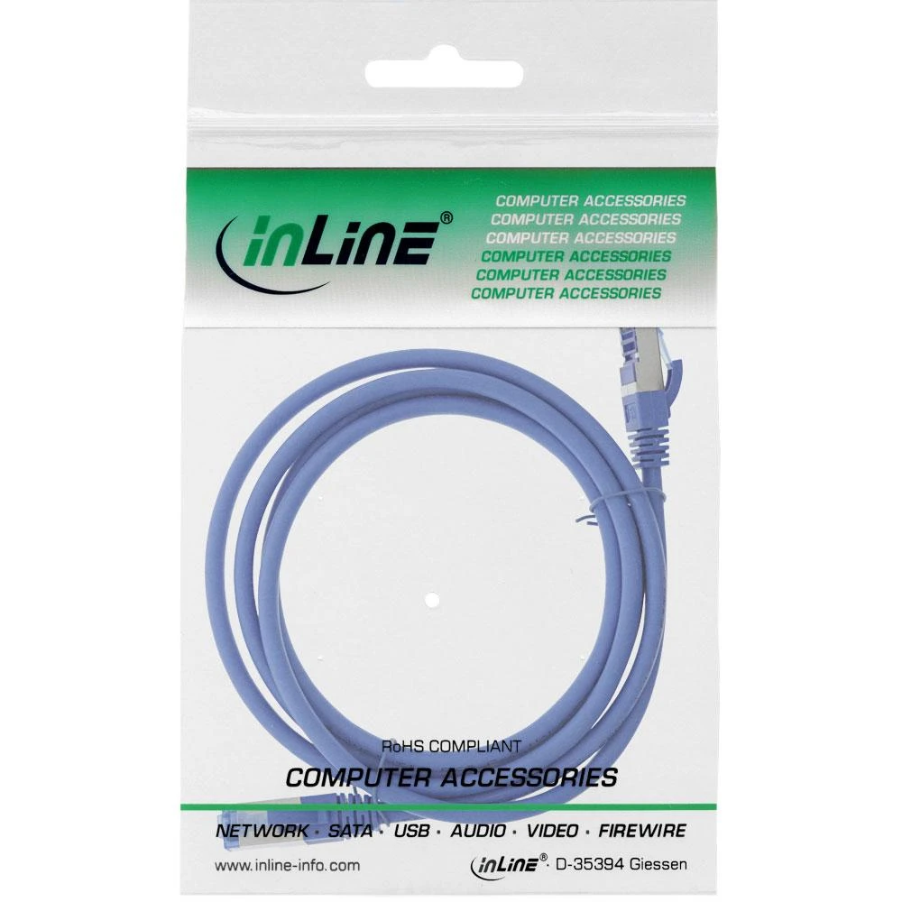 InLine Patch kabelis Cat.6A, S/FTP (PiMf), 500MHz, mėlynos spalvos - 1,5m
